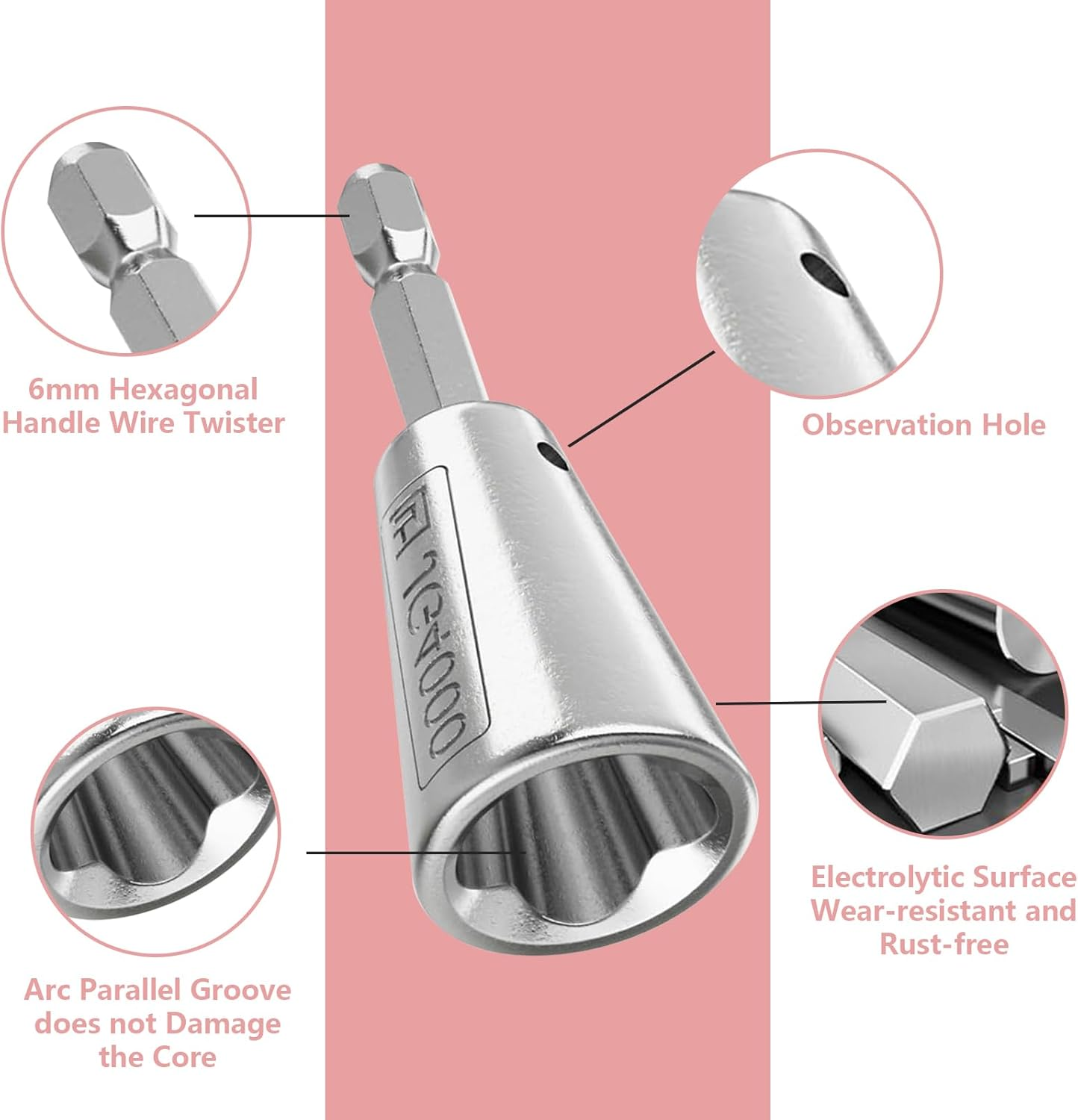 Upgrades Wire Twister Tool for Drill,Wire Nut Twister,Wire Connector Driver,Wire Twisting Stripping Tools for Drill Profession Electricians Tool,Spin Twist Wire Connector Socket(2Pcs) image number 1
