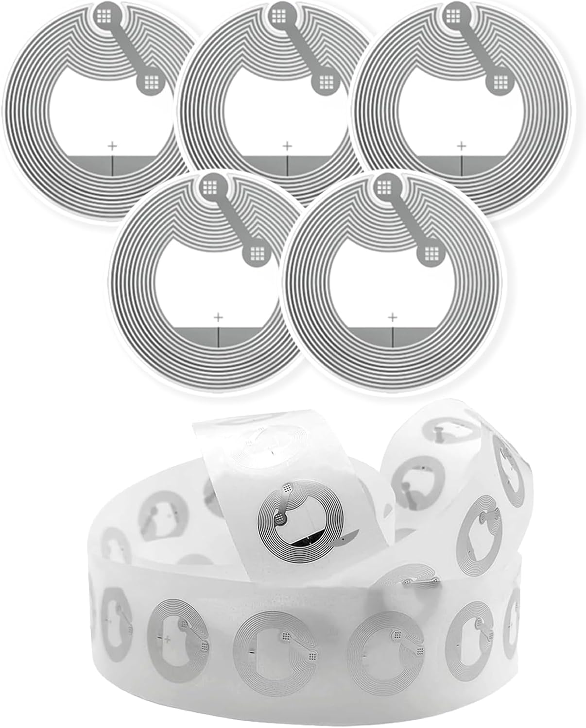 Supcomsta 50Pcs NFC Tags, NFC Stickers Ntag 215 NFC Tag, Compatible with Tagmo & Amiibo, NFC Tags Iphone/Android, Round, White image number 2