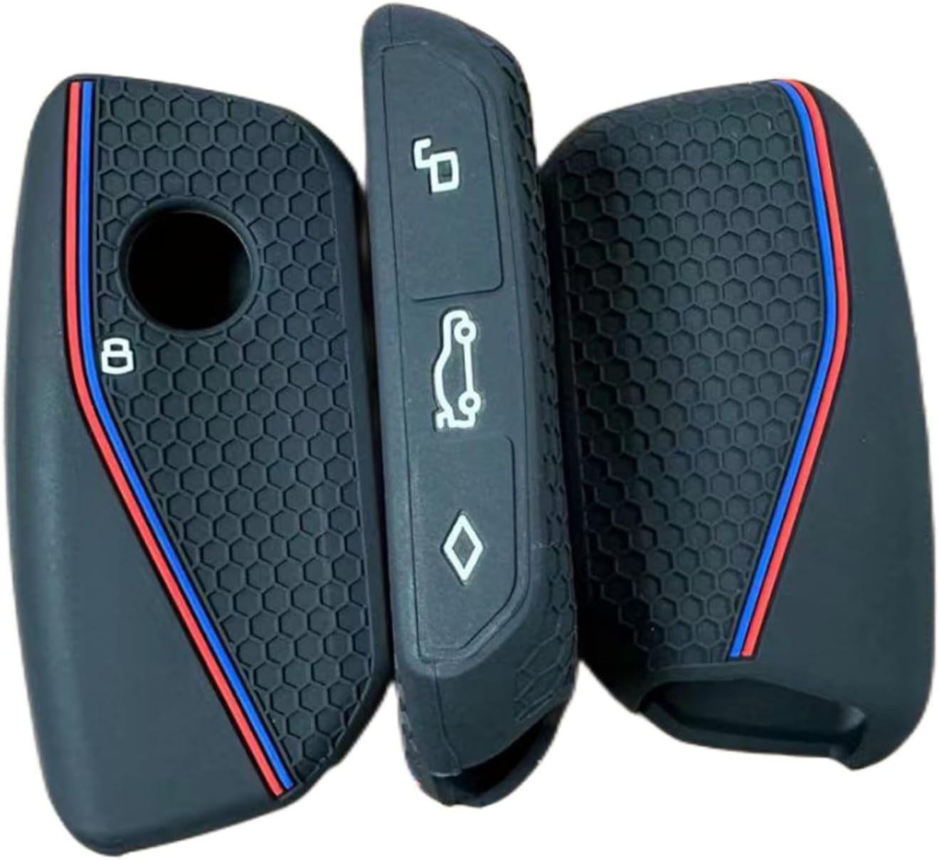 Compatible with BMW Key Fob Cover,2Pcs Car Key Fob Protector with 2PCS Rings Reduces Key Scratches, Silicone Car Key Cover image number 1