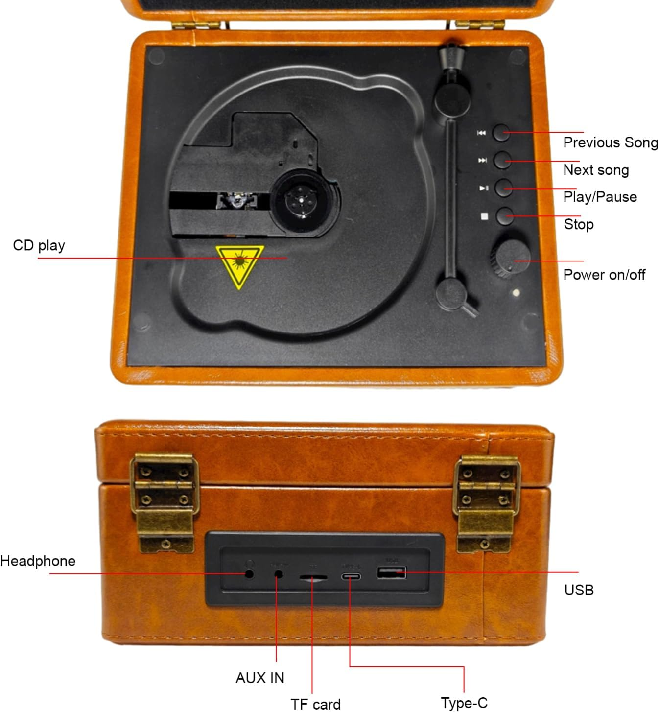Generic Cd Player, Retro Cd Player Vintage USB Disk Playback with a Tray-Style Disc Insertion for Music Enthusiasts and Collectors Alike (#3) image number 3