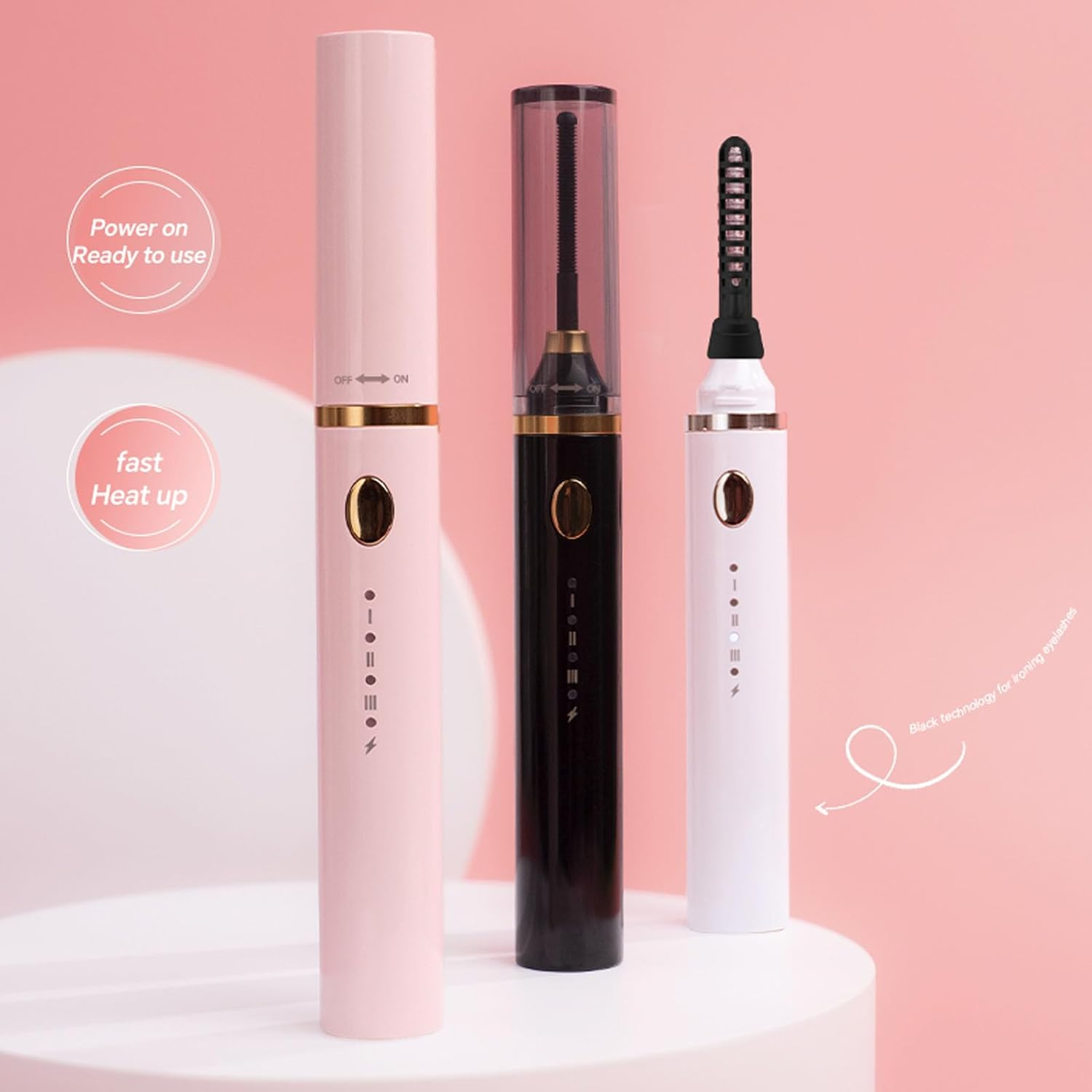 Bewinner Electric Heated Eyelash Curler - Rechargeable Mini Eyelash Curler with Smart Temperature Controlled, Compact Heated Lash Curler for Quick Heating Curling (White) image number 6