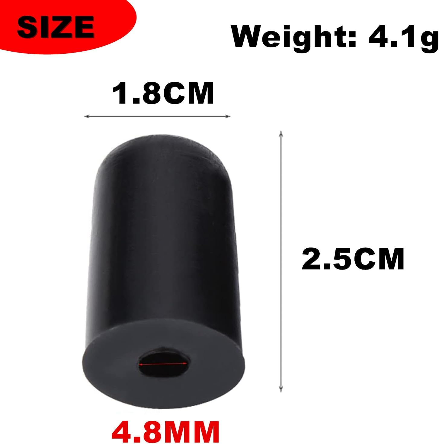 Coehaopike Cello Accessories Bass Endpin Bass End Pin Protector Cello Stopper Rubber Tip for Cello Endpin Cello Supply Endpin Rubber Pad Protector for Cello Replacement Cello (4, 2.5 * 1.8 * 1.8 Cm) image number 4