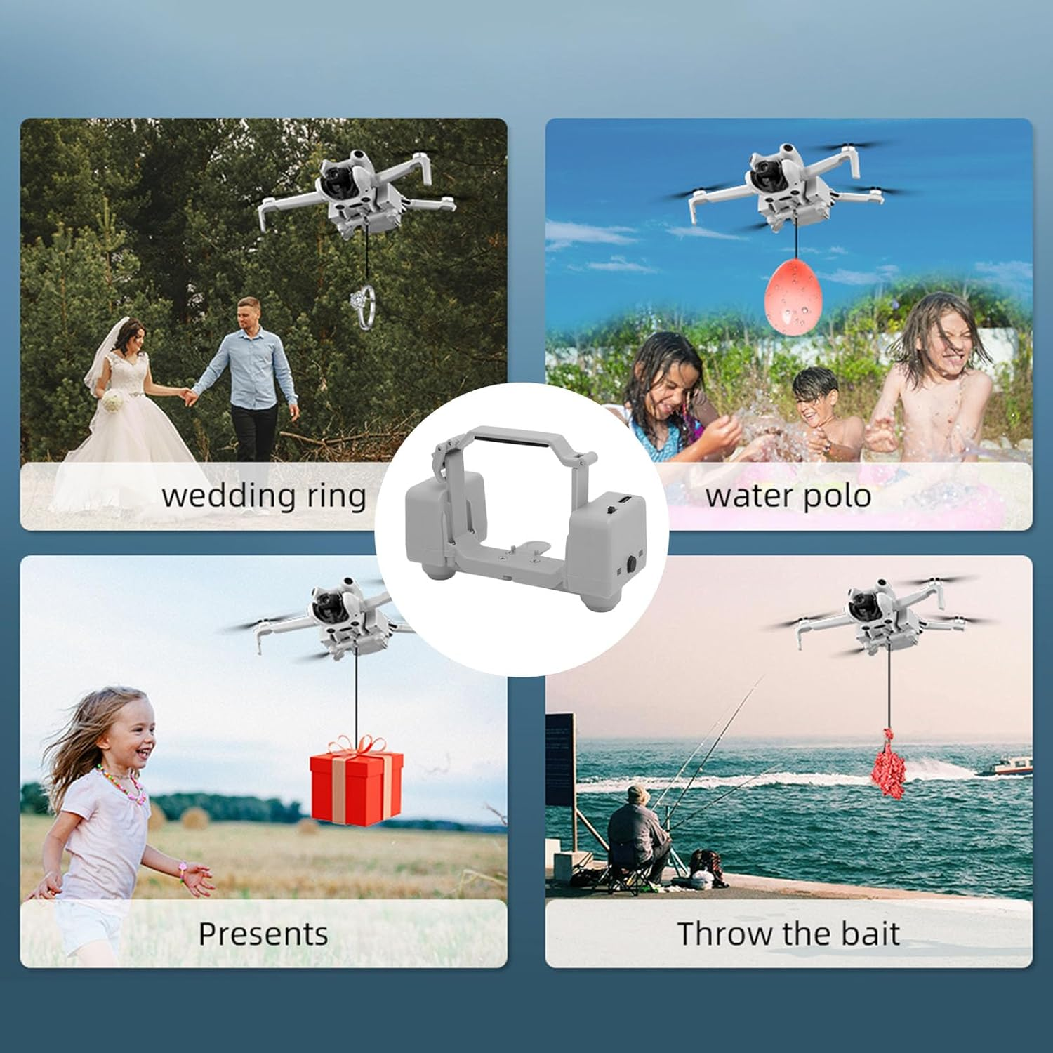 Mini 4 Pro Payload Airdrop System, Transport Release Drone Payload Dropper, Delivery Transport Device Thrower for Fishing Bait, Wedding, Rescue image number 4