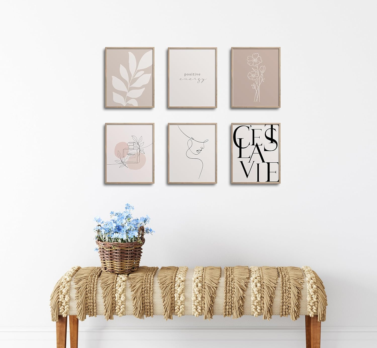 Twodays Vanilla Girl Room Decor, Clean Girl Aesthetic Wall Art, Boho Beige Posters for Bedroom, Minimalist Cream Prints, Abstract Brown Pictures for Girls.(8" X 10", Set of 6, UNFRAMED) image number 6