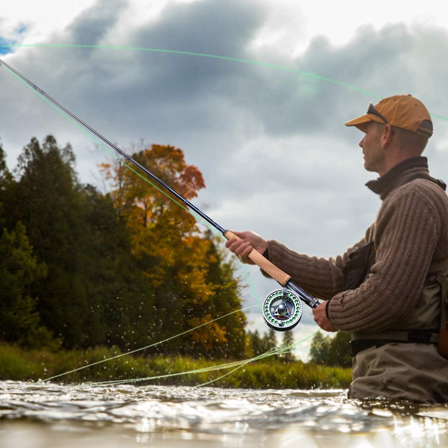 Sougayilang Fly Fishing Rod and Reel Combo, 4-Piece Graphite Fly Fishing Rod 5/6 Complete Starter with CNC Machined Aluminum Reel image number 6