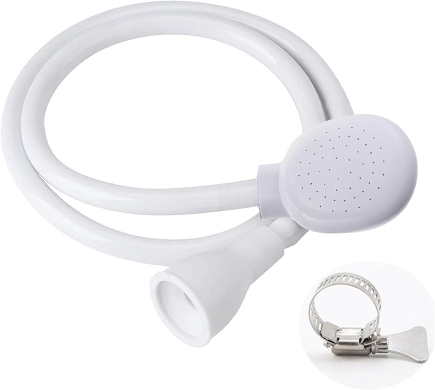 Pet Shower Head Single Tap Shower Head Spray Hose Bathtub Sink Spray Head Washing Indoor (White, 1 Meter) image number 6