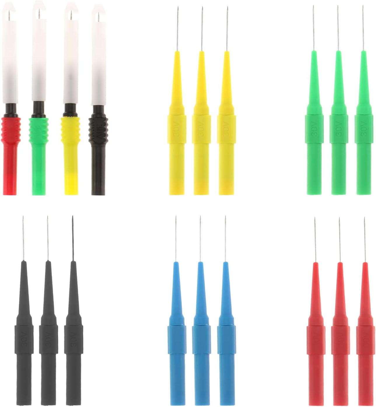 DIANN 19Pcs Back Probe Kit Insulation Wire Piercing Probe Kit 0.7Mm Back Probe Pin Multimeter Test Probe Pin for Automotive Home Boat Air Conditioner