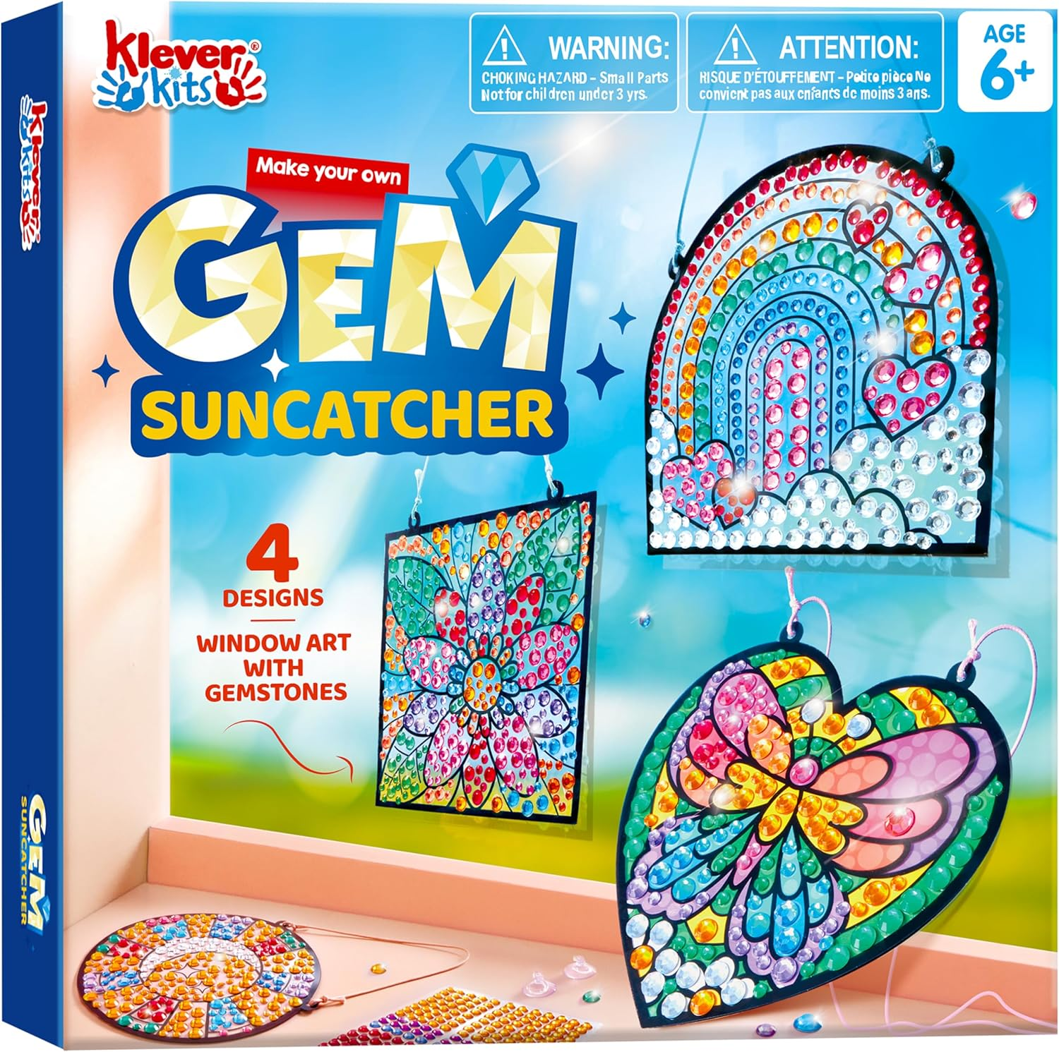 Klever Kits Window Art Making Kits Suncatcher 4Pcs, Gem Painting Kits, Suncatcher Art and Crafts for Kids 5 6 + Years image number 2