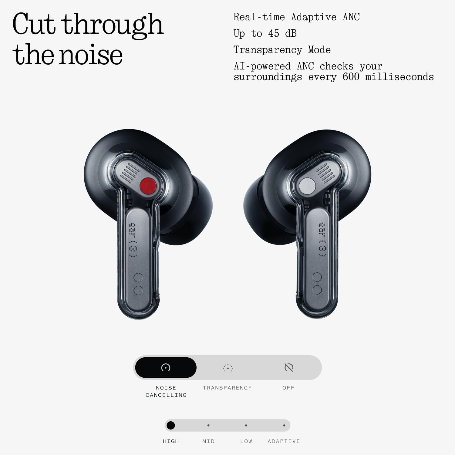 Nothing Ear (3) Wireless Earbuds Super Mic 45Db Hybrid Active Noise Cancelling Bluetooth Headphones Hi-Res 6 Mics, 12Mm Dynamic Bass Boost, Dual Connect ANC Sport Ear Buds for Iphone Android, Black image number 4
