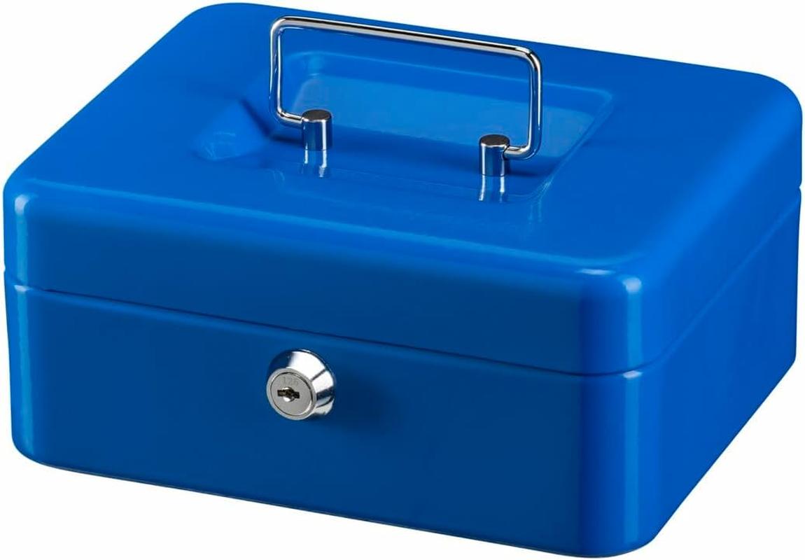 Burg-W&auml;chter Money Box Lockable with Key and Hard Money Insert, Sheet Steel, Money 5020, Blue - Blue image number 4