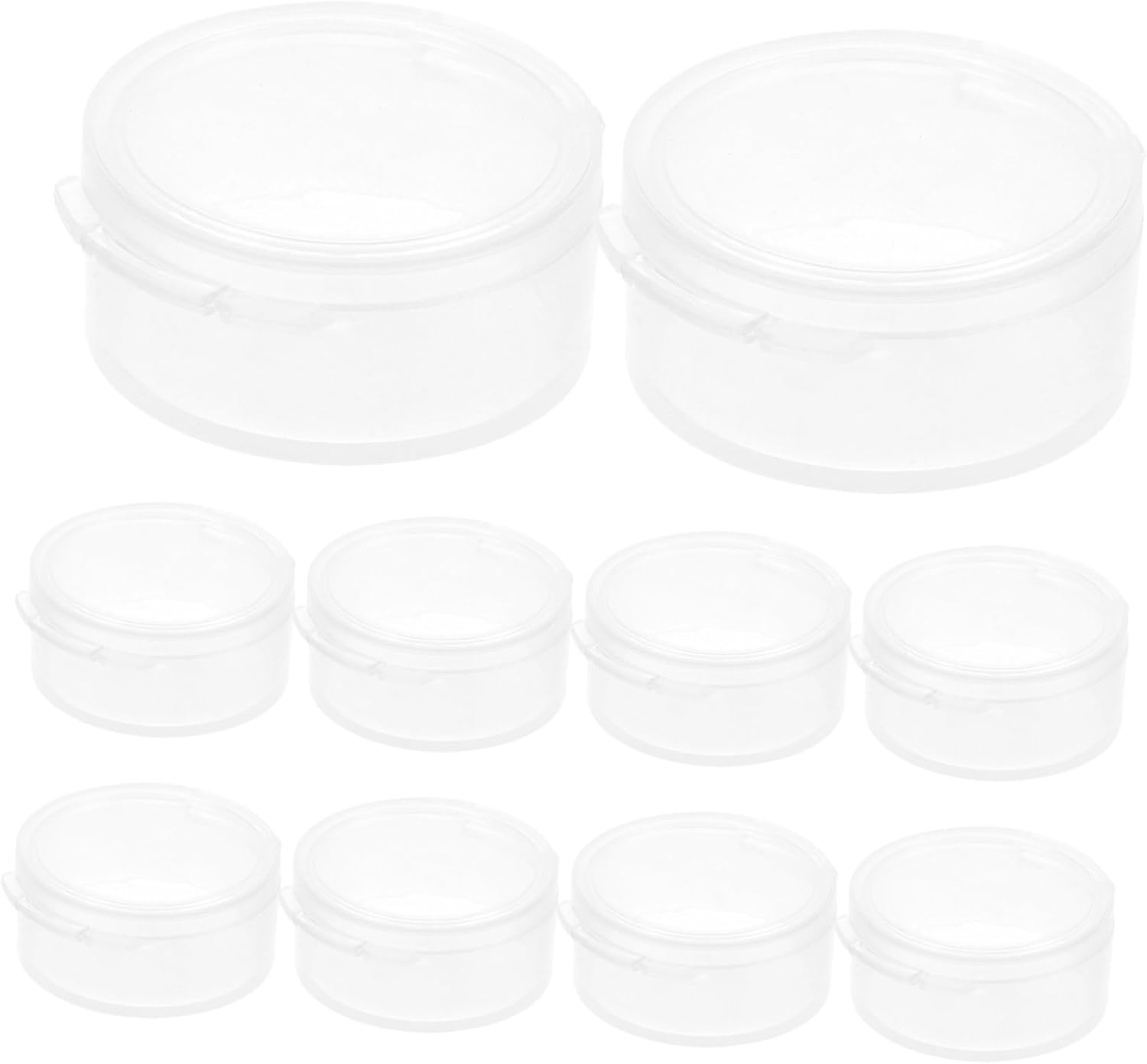 10Pcs Earplug Storage Box round Plastic Cover Storage Container for Small Container Use as Ear Plug Holder image number 5