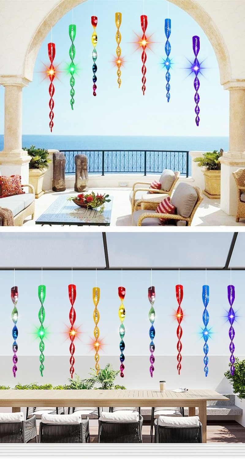 AUPOIT 10-Pack Bird Hanging Scare Rods, Reflective Repellent Rods, Bird Scare Devices, 30Cm (Normal Mix Colors) image number 5