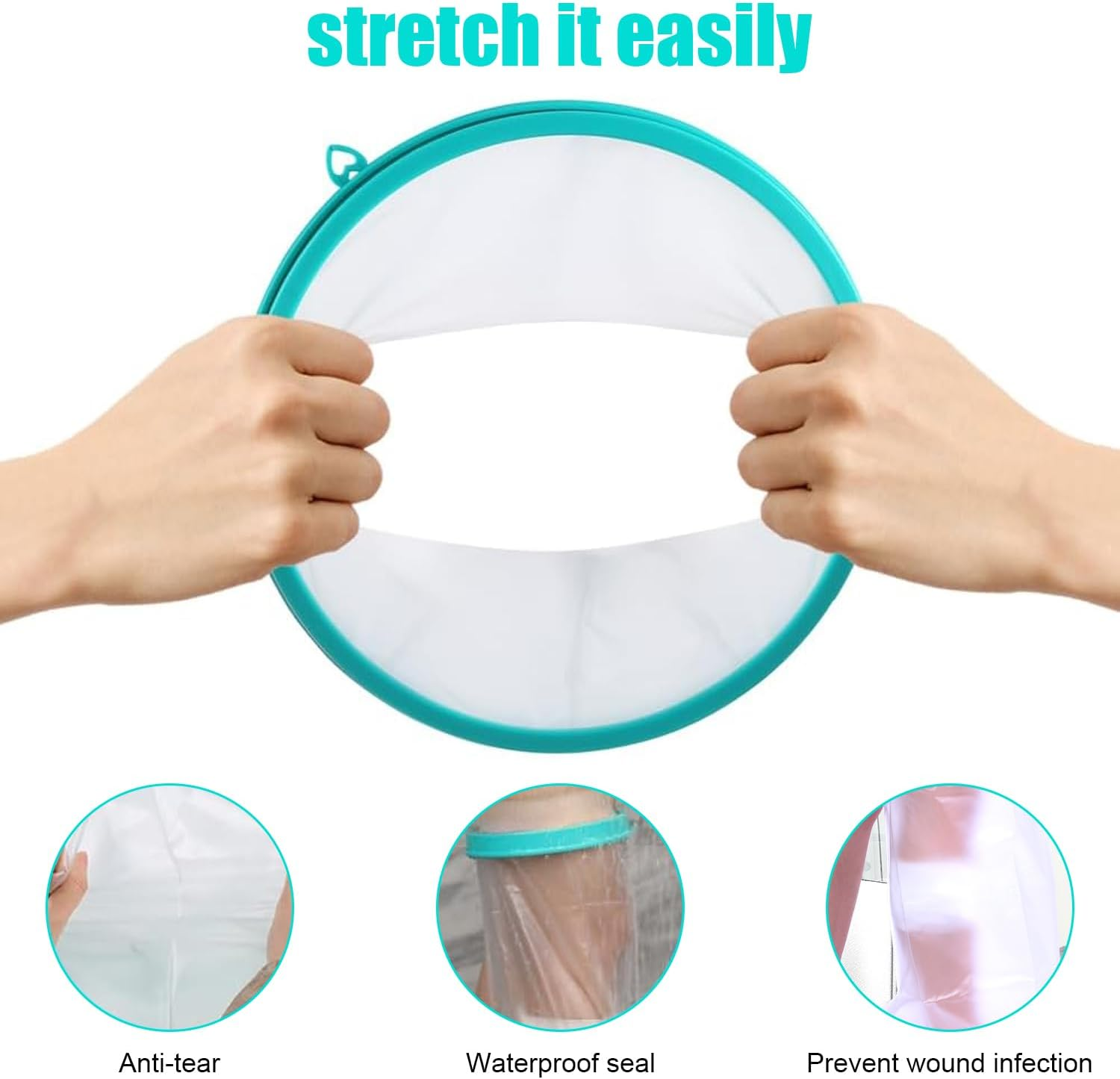 Waterproof Leg Cast Cover for Shower Bath, Adult Full Leg Cast Shower Cover, Reusable. Provides Waterproof Protection for Knees, Feet, Ankle Wounds and Burns. 76 Cm X 45 Cm