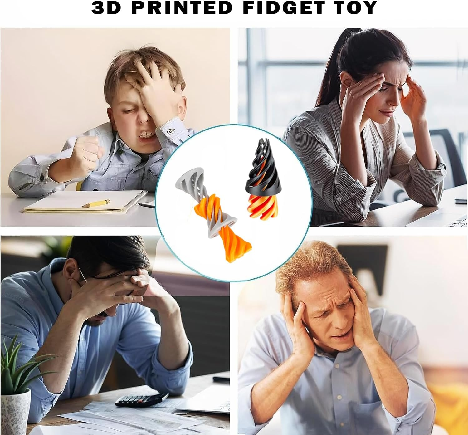 2Pack 3D Printed Spiral Fidget Toys image number 2