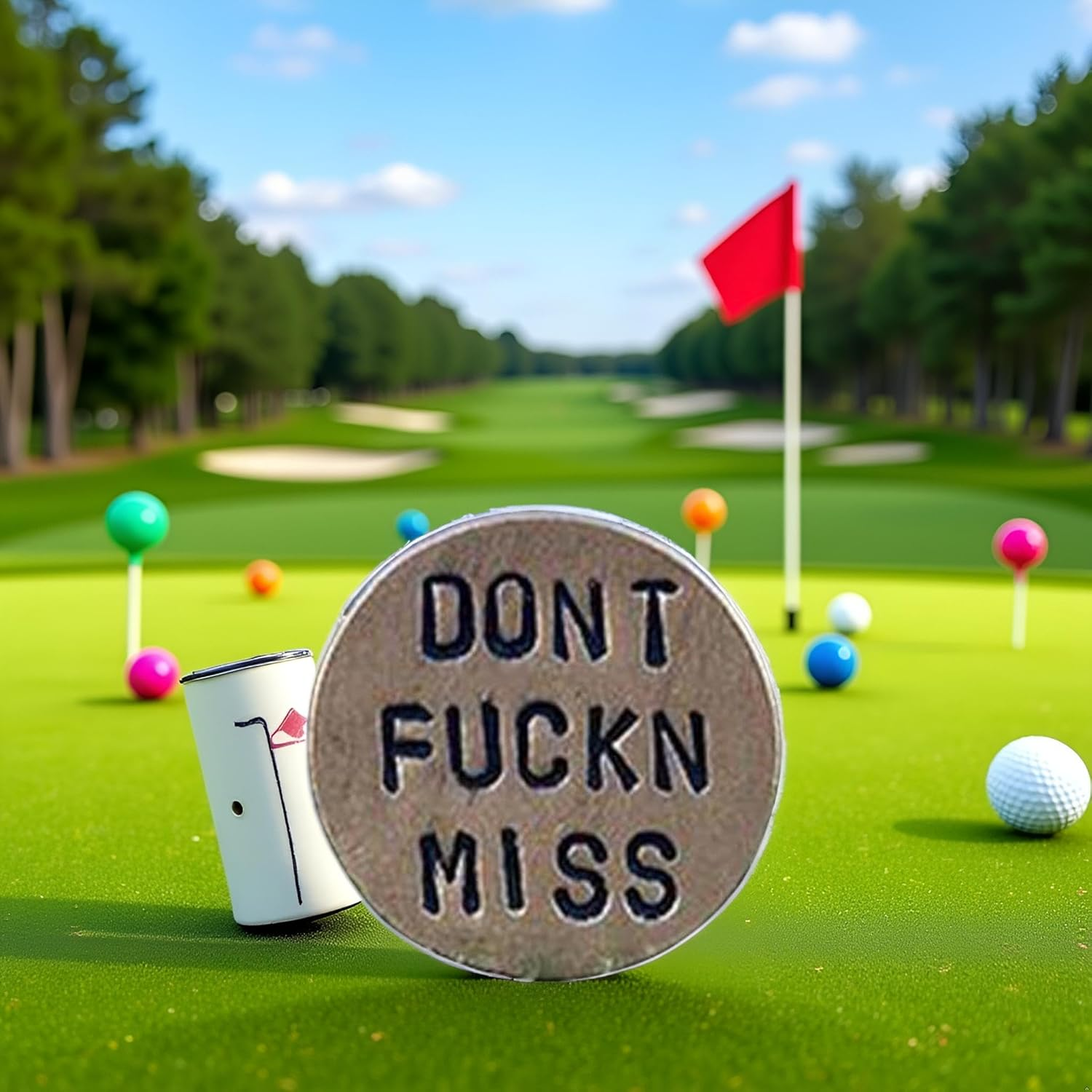 BWESOO Adult Humor Novelty Golf Ball Markers Funny Golf Ball Marker for Men with Funny Words Unique Golf Gag Gifts for Men or Women Golfers,On-Course Accessories,Golf