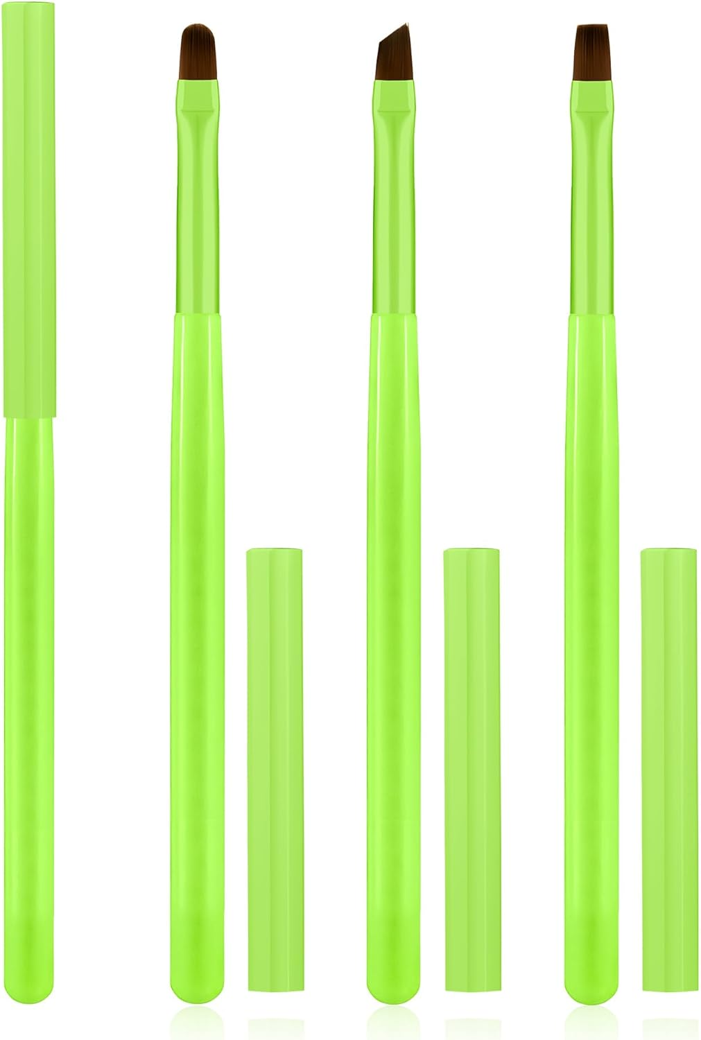 Amilhiton 3PCS Nail Polish Clean up Brush, Round&Flat&Bevel Acetone Resistant Nail Brush for OPI Nail Polish Remover, Fingernail Cleaning Brushes at Home Nail Art and Designs(Gilded Pink)