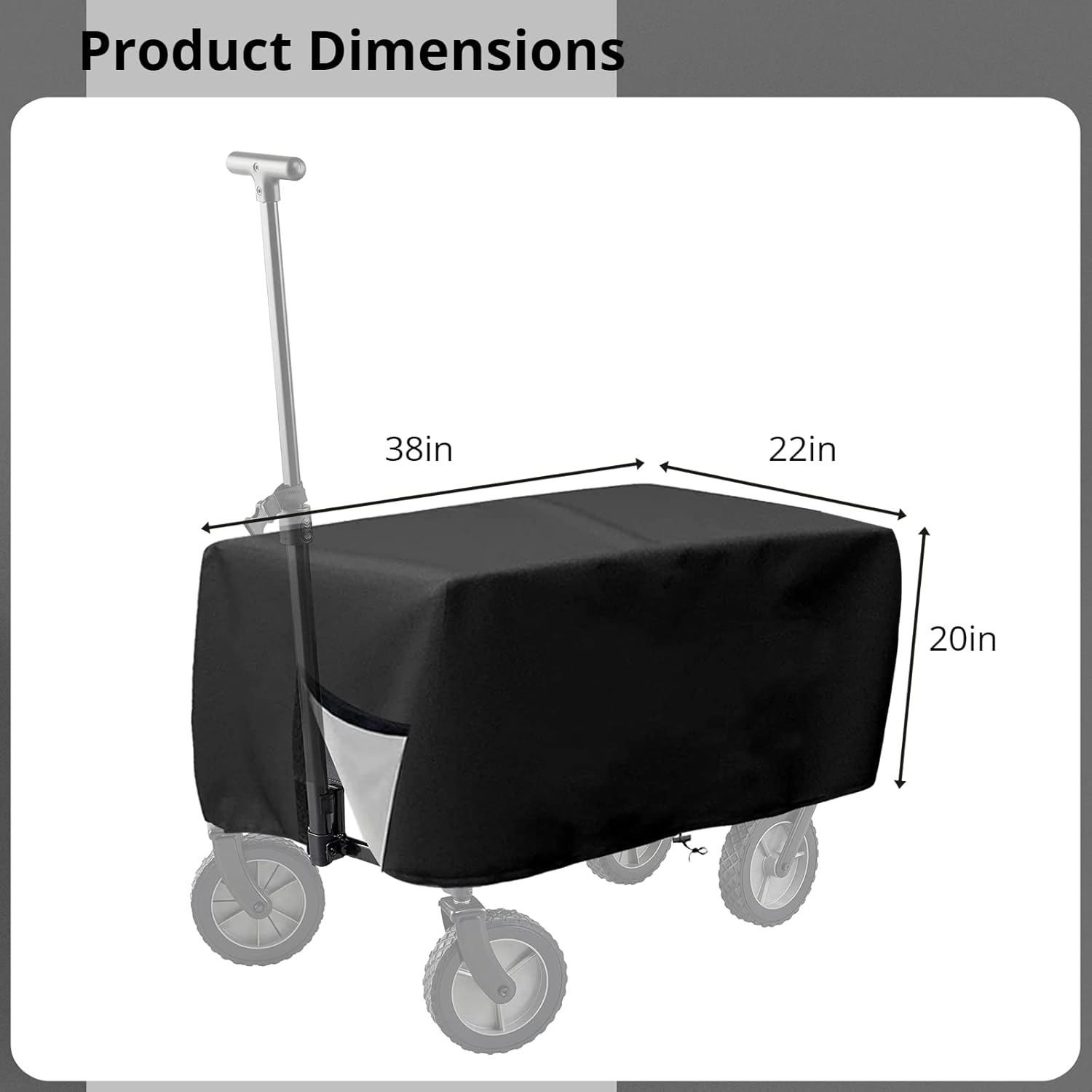 Outdoor Folding Wagon Cover 600D Oxford Cloth Protective Cover Waterproof Garden Wagon Cart Cover Heavy-Duty Dustproof Cover for Collapsible Wagon Carts (600D) image number 4