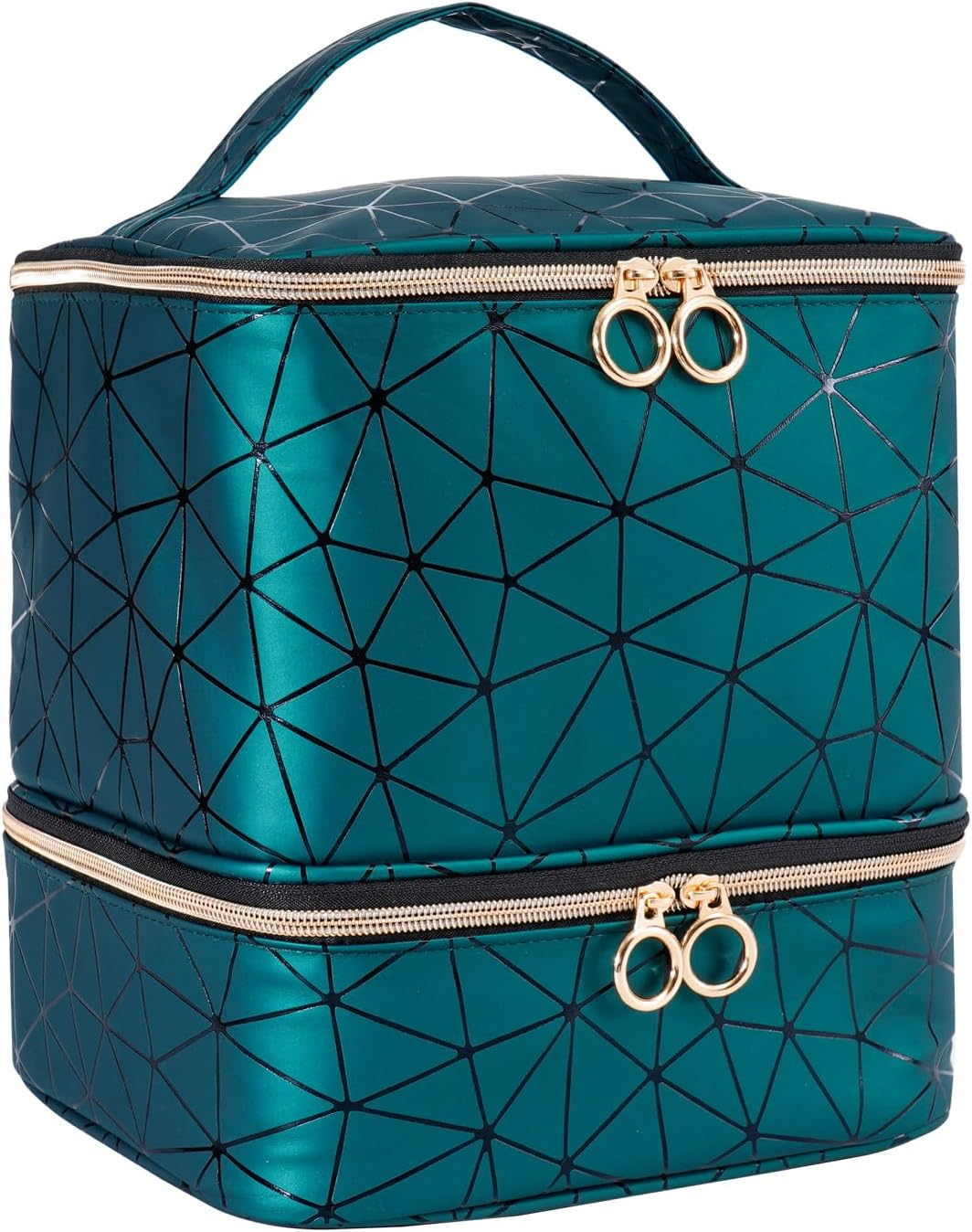 Uross Nail Polish Organizer Bag Holds 30 Bottles Polish & Kit -Nail Polish Storage Organizer Nail Lamp Case Supplies Organizer Case for Nail Tech Big - Black