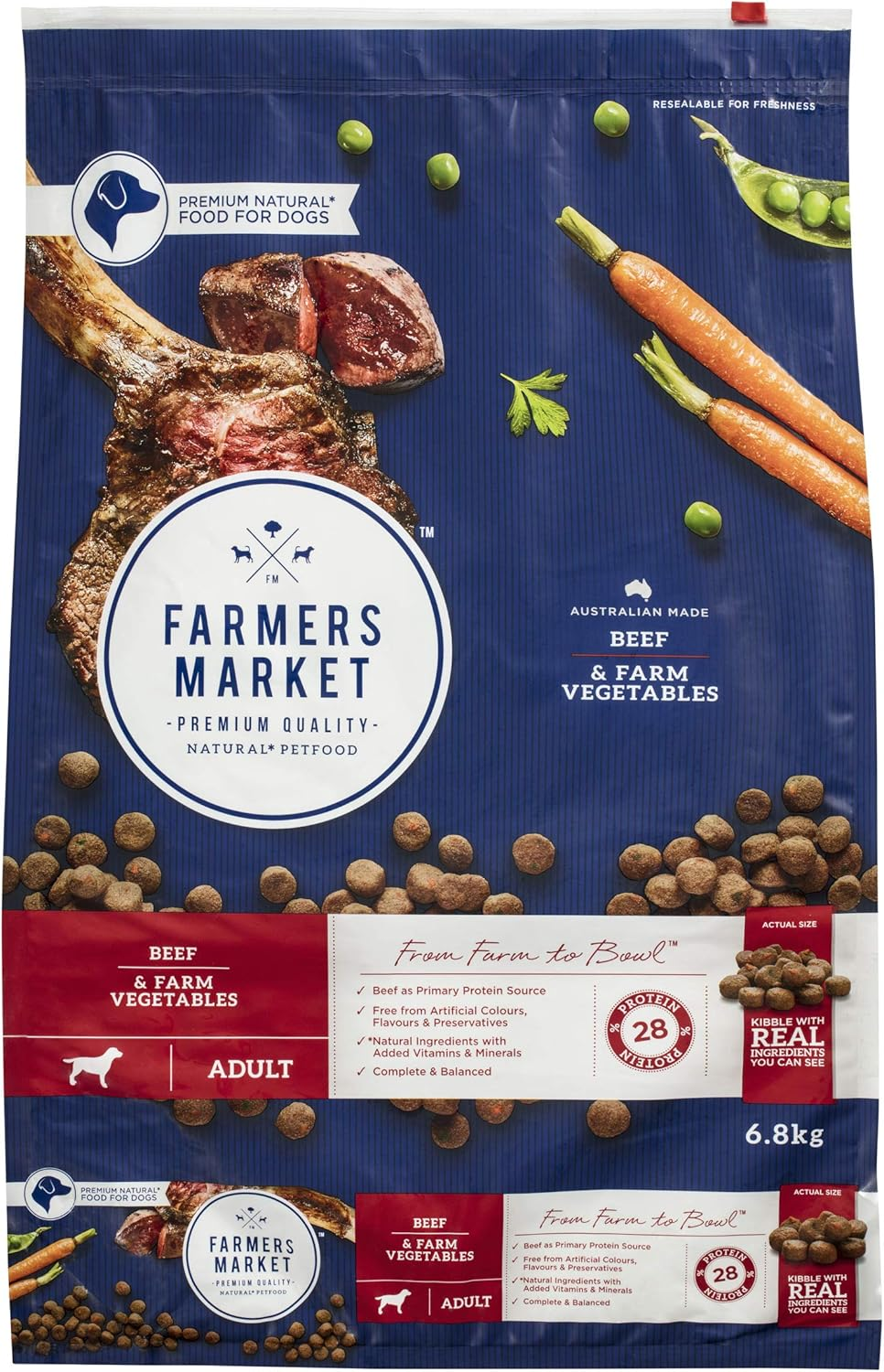 Farmer'S Market Dry Beef with Farm Vegetables Adult and Senior Dog Food 6.8 Kg