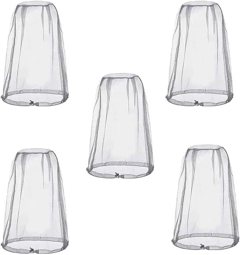 5 Pcs Mosquito Head Net Face Mesh Cover,Mesh Head Nets,Mosquito Head Net,Protective Cover Mask Face Mesh Cover Insect Bug Bee Mosquito Gnats Mesh Cover,Mosquito Net Hat,Mosquito Head Net Mesh (Grey)