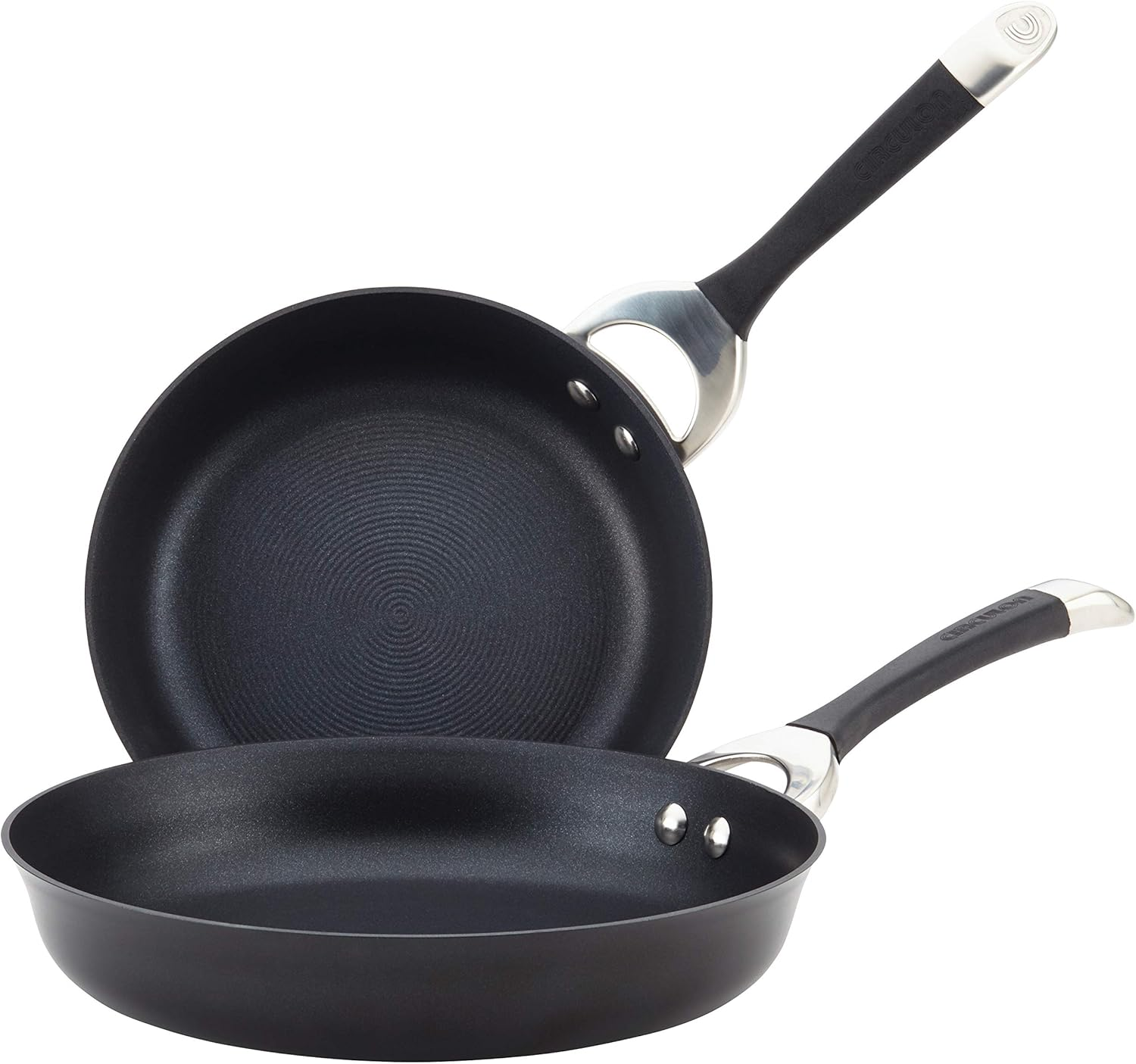 Circulon 87380 Symmetry Hard Anodized Nonstick 10-Inch and 12-Inch Skillets Twin Pack, Black, 2-Pack image number 4