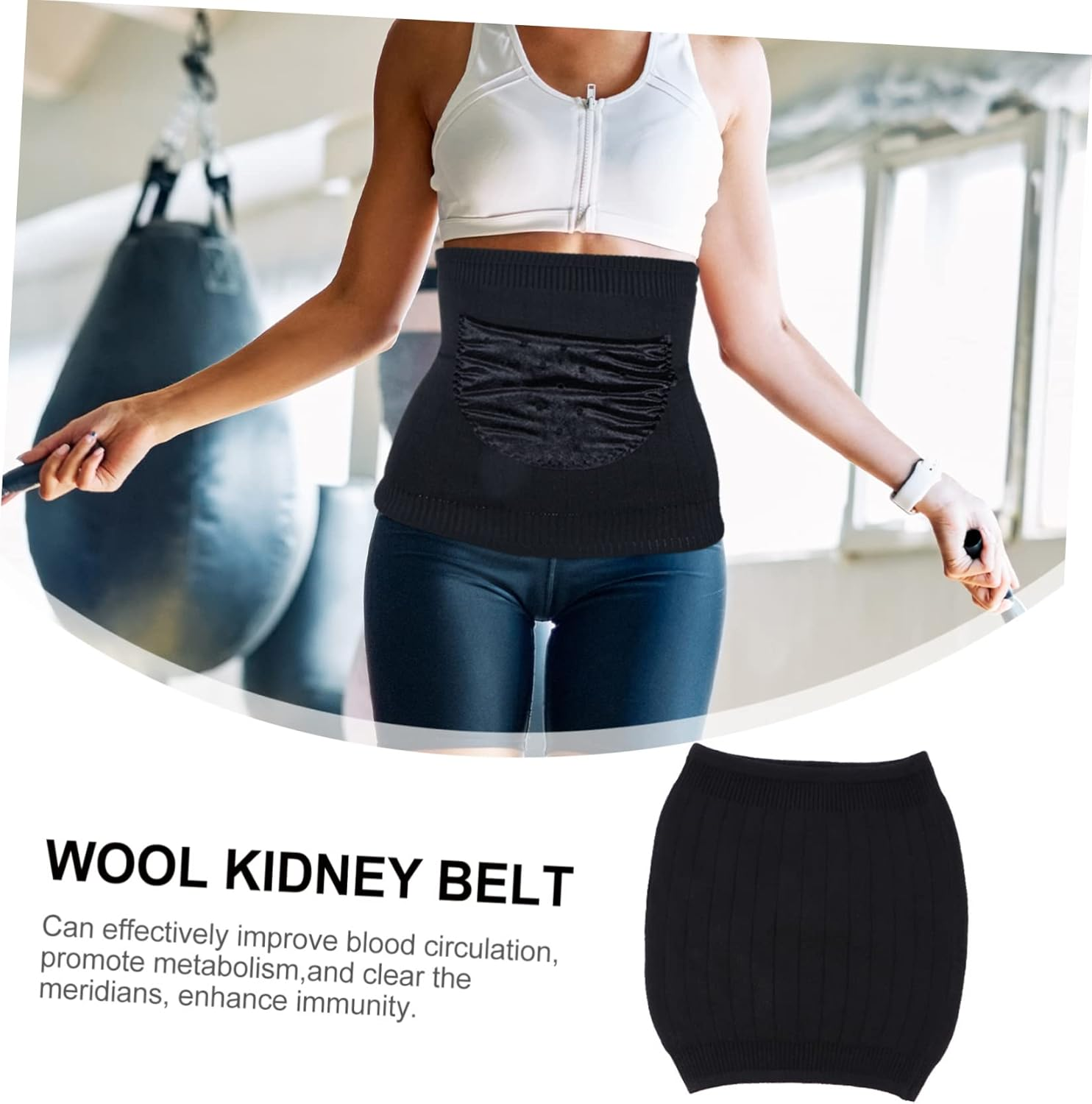 Warm Wool Hip Support Belt Pregnancy Belly Support Band for Lower Back Stomach Warming Protector image number 6