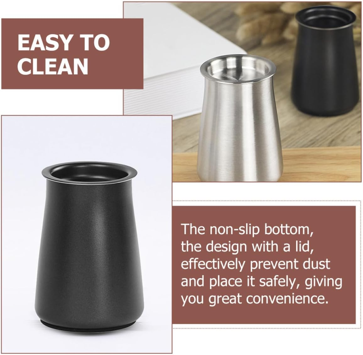 Jojofuny Coffee Powder Sieve Stainless Steel Fine Mesh Filter for Even Grinding with Non-Slip Base Rust-Resistant Material Easy to Clean and Store Suitable for Brewing Coffee and Tea