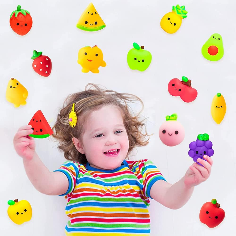 32Pcs Mochi Squishy Toys Set for Kids, Mini Squishies Kawaii Fruit Squeeze Toys Pack Cute Stress Relief Anxiety Toys for Boys Girls image number 5