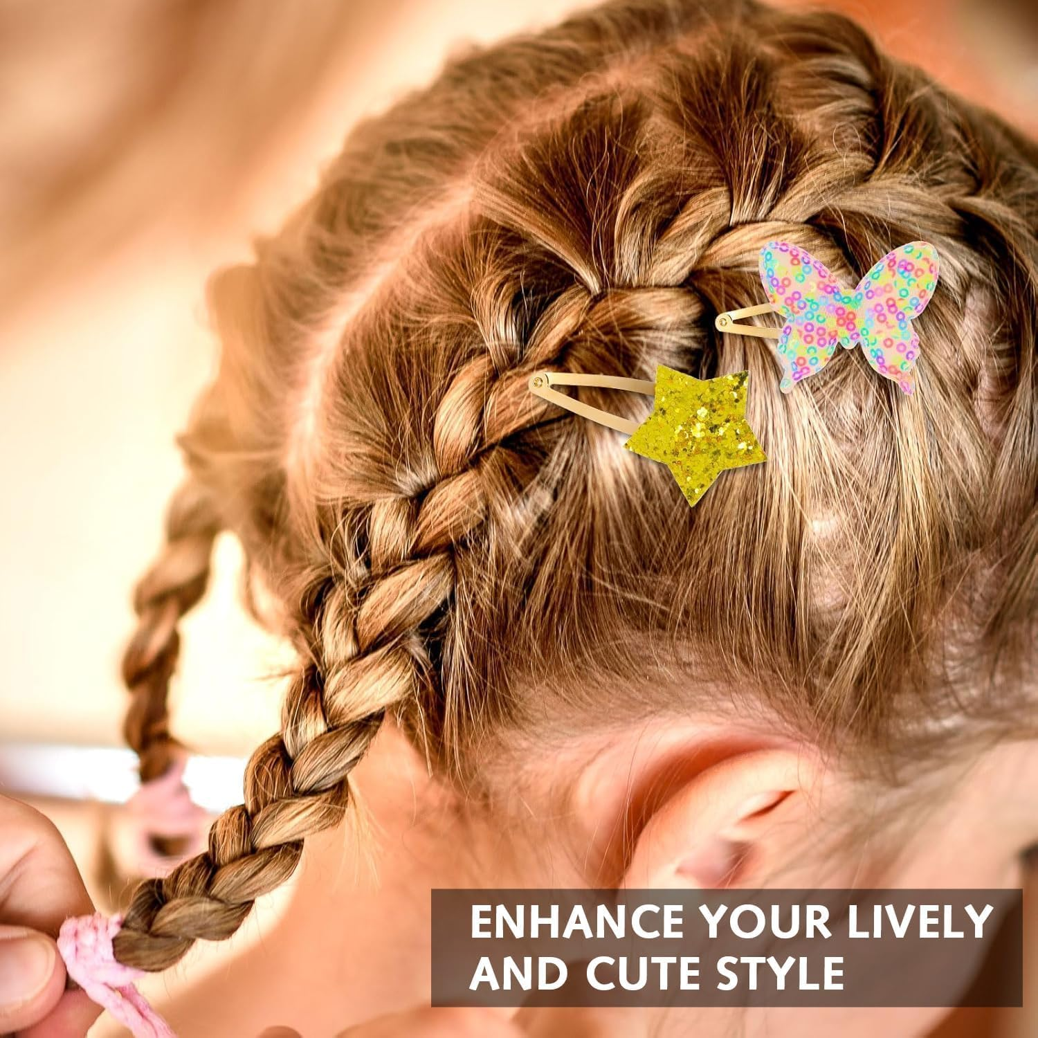 Pack of 16 Hair Clips Cute Metal Hair Barrettes Sparkling Hair Clips for Girls, Crown, Butterfly, Star, Heart Shaped Glitter Little Girl Clip, Non-Slip Hair Styling Accessories for Women image number 5