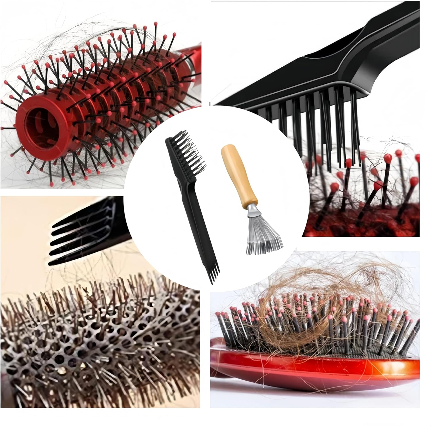 Caasfooyhair Cleaning Combs Remover, 2 Pcs Hair Brush Cleaning Tool, Comb Cleaner Hair Brush Cleaner, Hair Brush Cleaner Tool Rake Tools Set for Removing Hair Dust,Debris,Lint image number 3