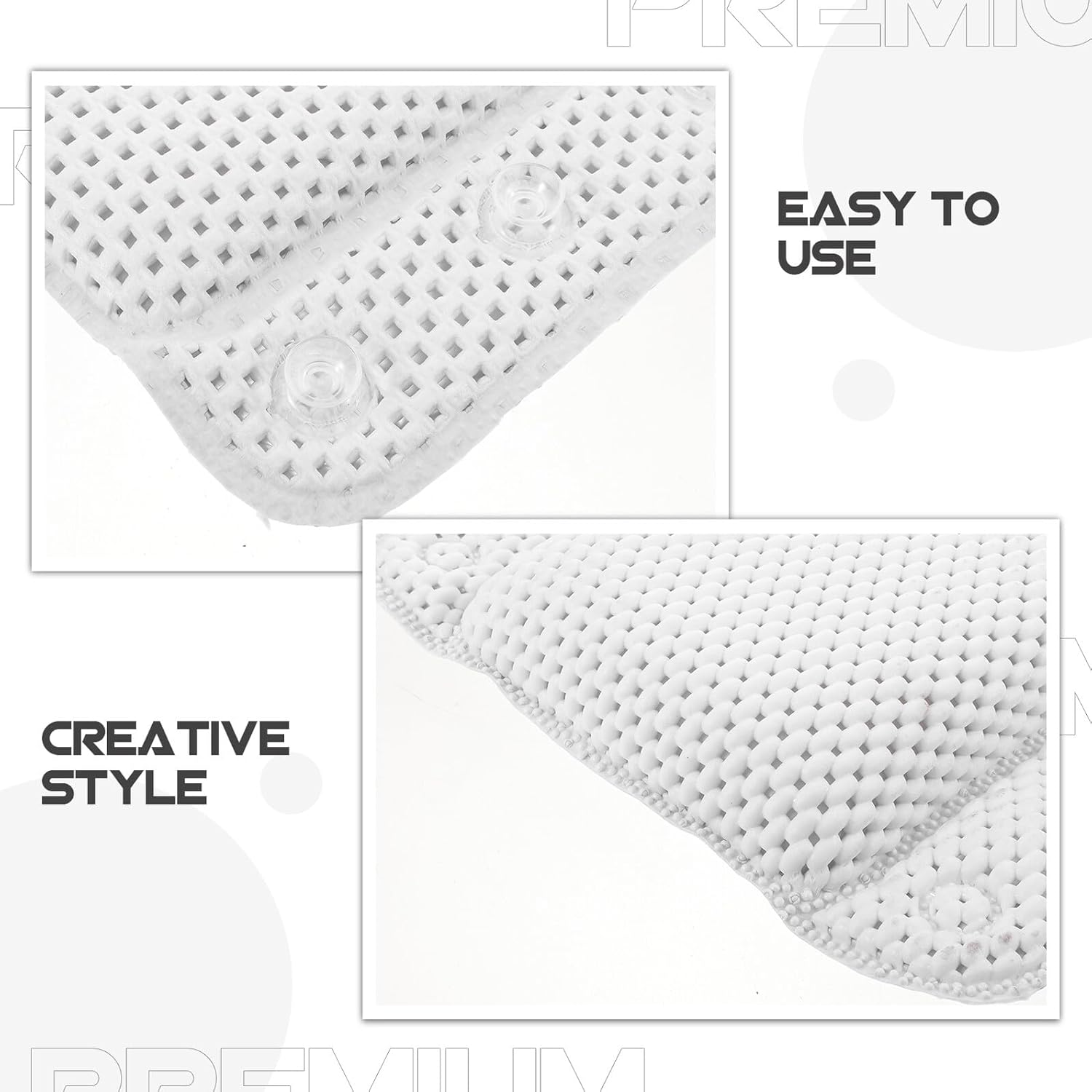 COLLBATH Ergonomic Bathtub Headrest Pillow with Non-Slip Suction Cups, Soft PVC Foam Tub Cushion for Neck and Back Support, Thickened Relaxing Bath Pillow for Home Bathroom Spa Use image number 5