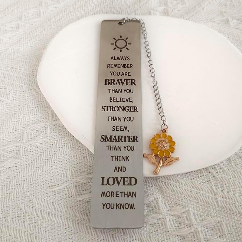 Inspirational Gifts Bookmarks for Girls Women Always Remember You Are Braver Bookmark for Daughter Coworker Book Reader Lovers Gifts for Bookworm Encouragement Gift for Niece