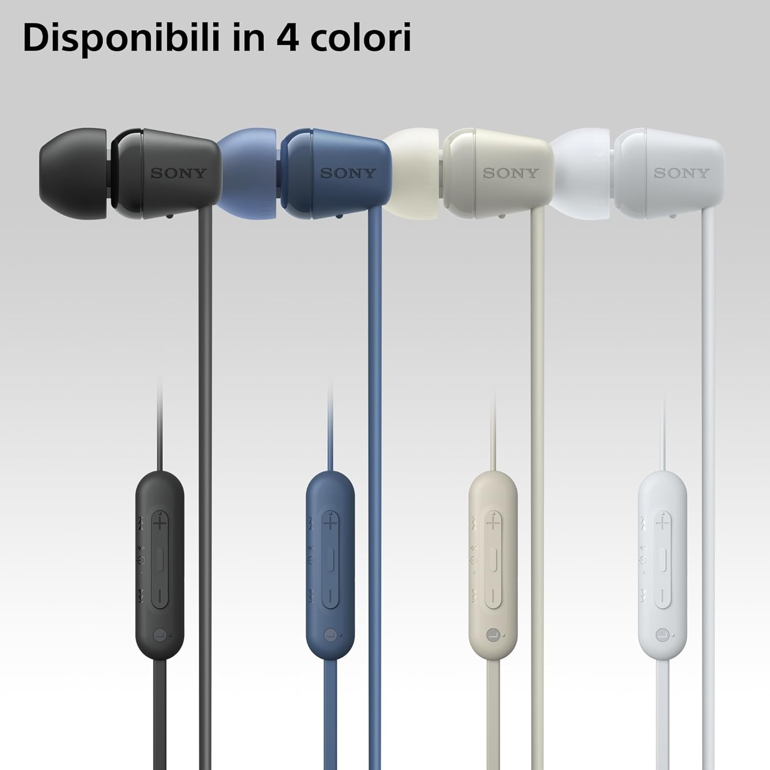 Sony WI-C100 Wireless In-Ear Headphones - up to 25 Hours of Battery Life - Water Resistant- Built-In Mic for Phone Calls - Voice Assistant Compatible - Reliable Bluetooth&reg; Connection - Blue - White image number 3