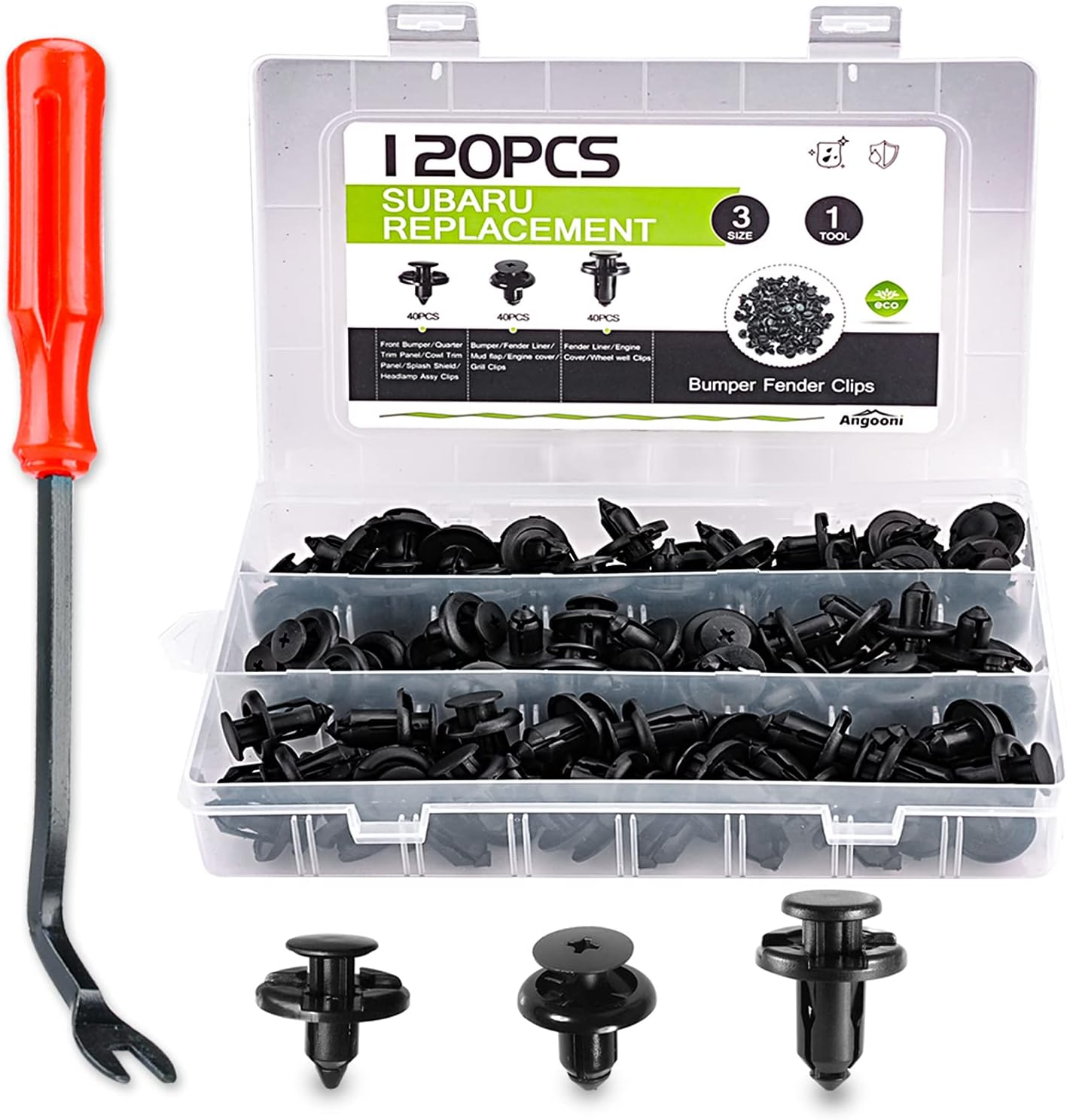 Custom Push Retainer Clips for Subaru | Stronger than Original OEM, 120PCS Fastener Rivet Clips Nylon Bumper Automotive Kit with Fastener Remover Tool