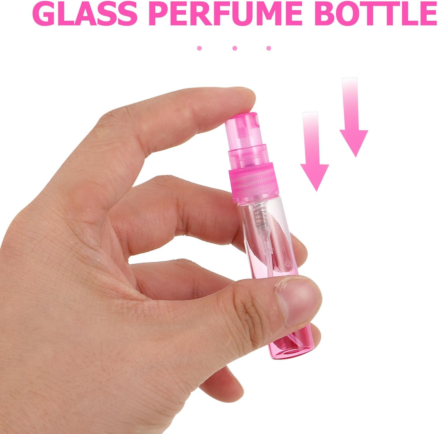 DONFAMDS 30Ml Pink Gradient Glass Perfume Sample Bottles 30Pcs Refillable Mini Spray Atomizers Portable Travel Perfume Sprayers for Women Fragrance image number 3