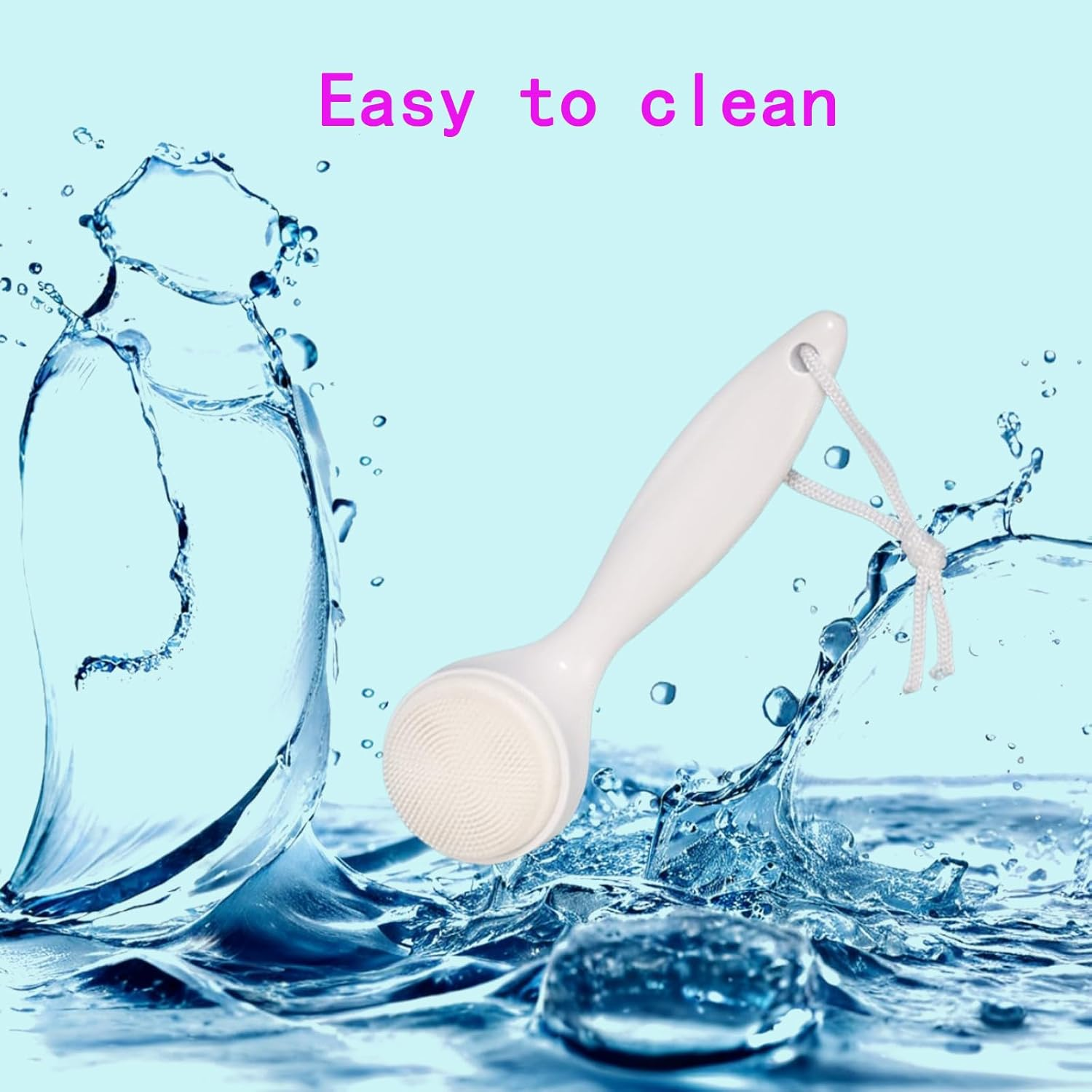 2 Pack Silicone Facial Cleansing Brush Set - Handheld Face Scrubber for Makeup Removal and Skincare Exfoliation - Facial Brushes for Deep Cleansing and Gentle Exfoliation image number 1