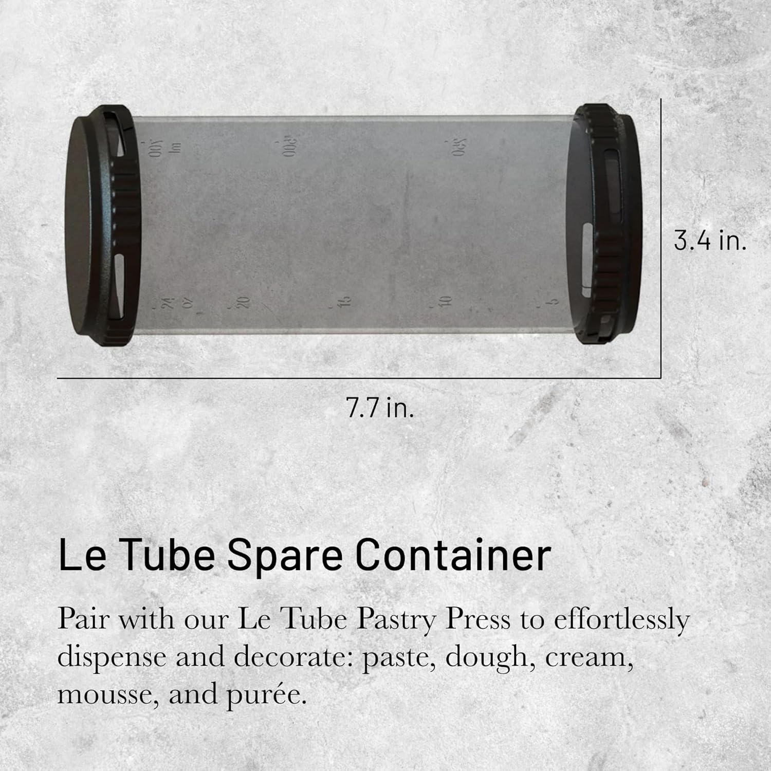 De Buyer LE Tube Spare Container - 7.7&rdquo; X 7.4&rdquo; - 0.8 Qt - Prepare, Hold & Store Ingredients - Use with LE Tube Pastry Press - Dishwasher & Freezer Safe - Made in France image number 5
