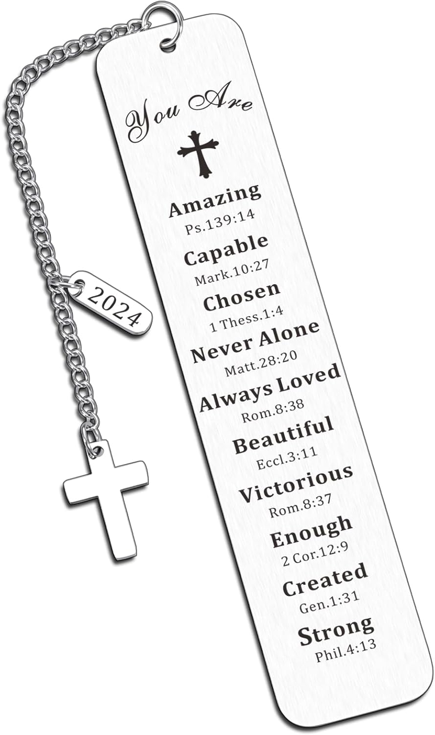 Bible Lovers Gifts Religious Christian Gifts First Communion Gifts for Girls Baptism Gifts for Teen Girls Boys Christen Bookmarks for Women Men Graduation Gifts for Friend Separadores De Libros image number 1