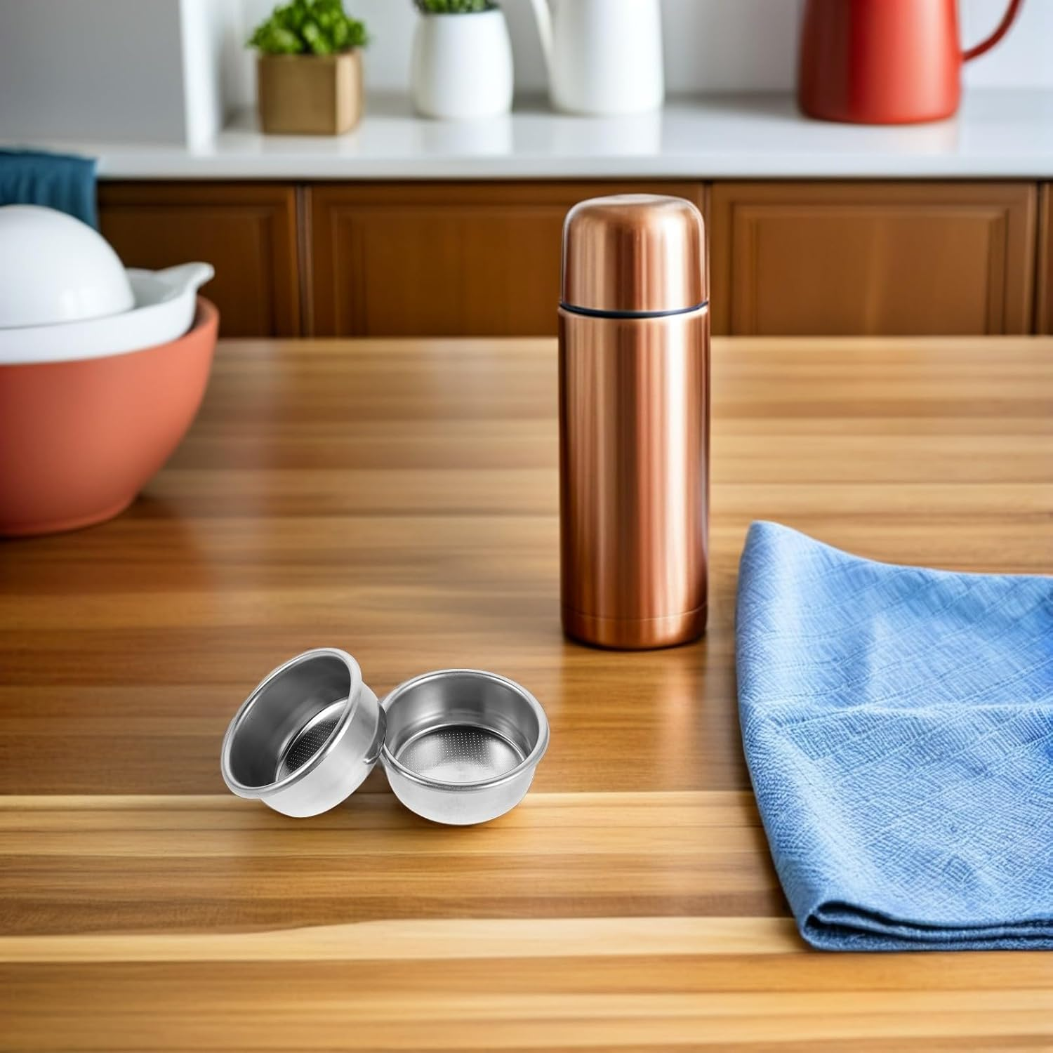 DINHEAROM 2PCS 54Mm Stainless Steel Espresso Coffee Filter Basket Portafilter Screen for Coffee Machine Brewing, Replacement Stainless Steel Mesh Strainer Suitable for Office and Home Use image number 6