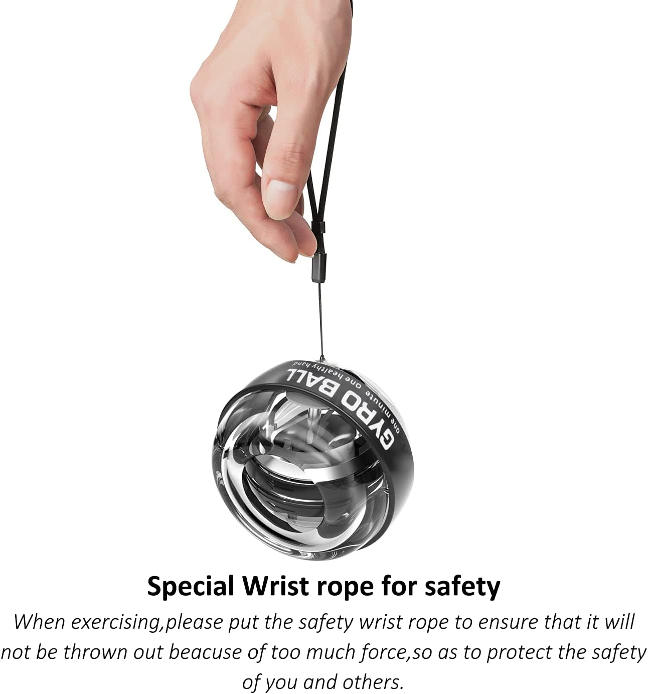 KXEXK Auto-Start Wrist Power Gyroscopic Ball,Hand Grip Strengthener,Strength Trainer Which Can Improve Grip Strength and Protect the Joint - Red image number 4