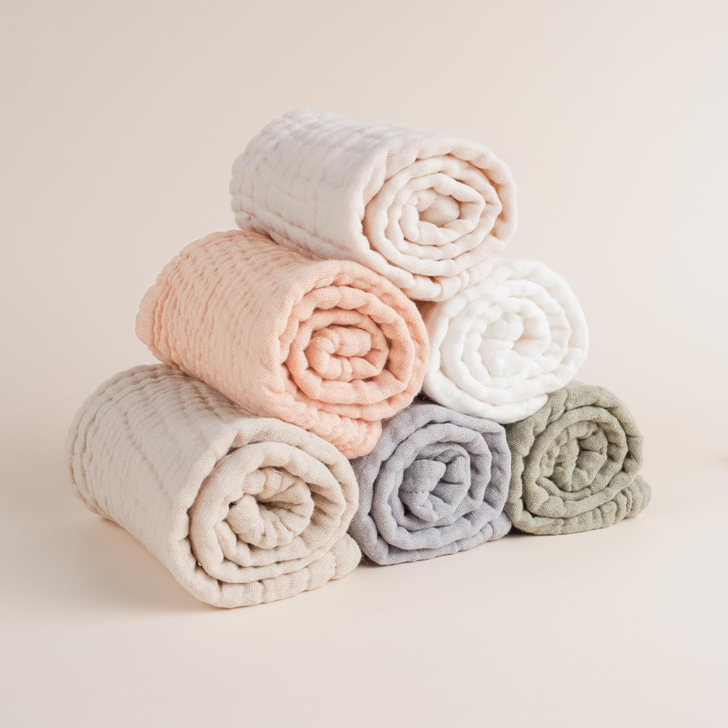 Konssy Muslin Baby Burp Cloths Sets for Unisex- 6 Pack Large 100% Cotton Burping Clothes for Newborn，Baby Girls and Boys - Blue image number 3