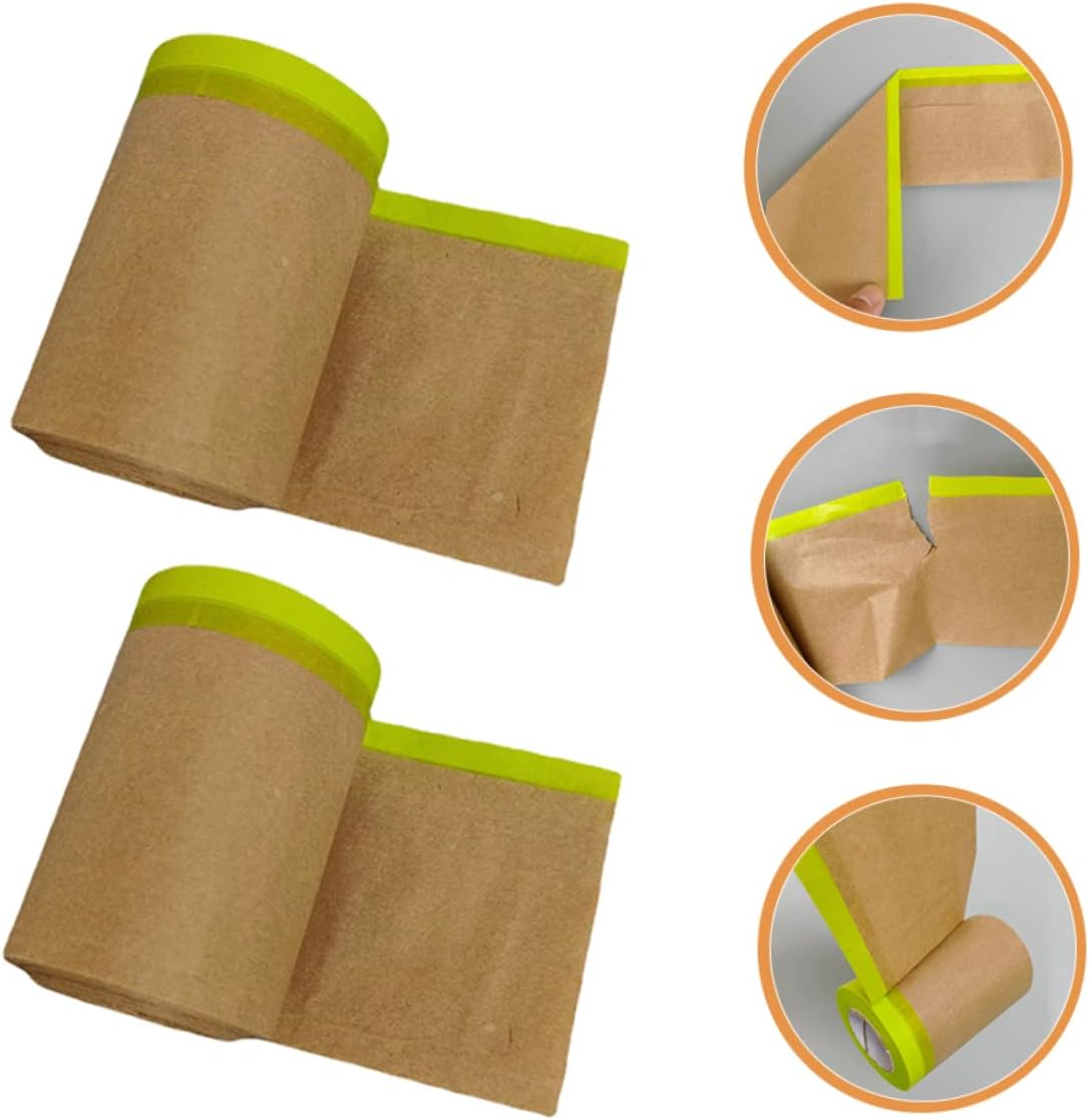 OSALADI 2Rolls Green Masking Protective Paper for Car Furniture Painting Meters image number 2