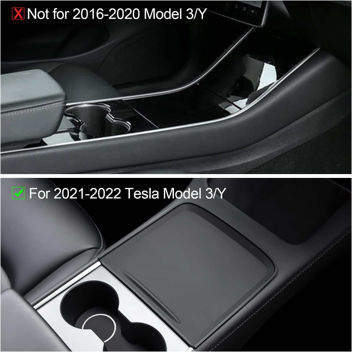 Silicone Center Console Wrap Cover for Tesla Model 3 Y 2021 2022 2023(Black) image number 2