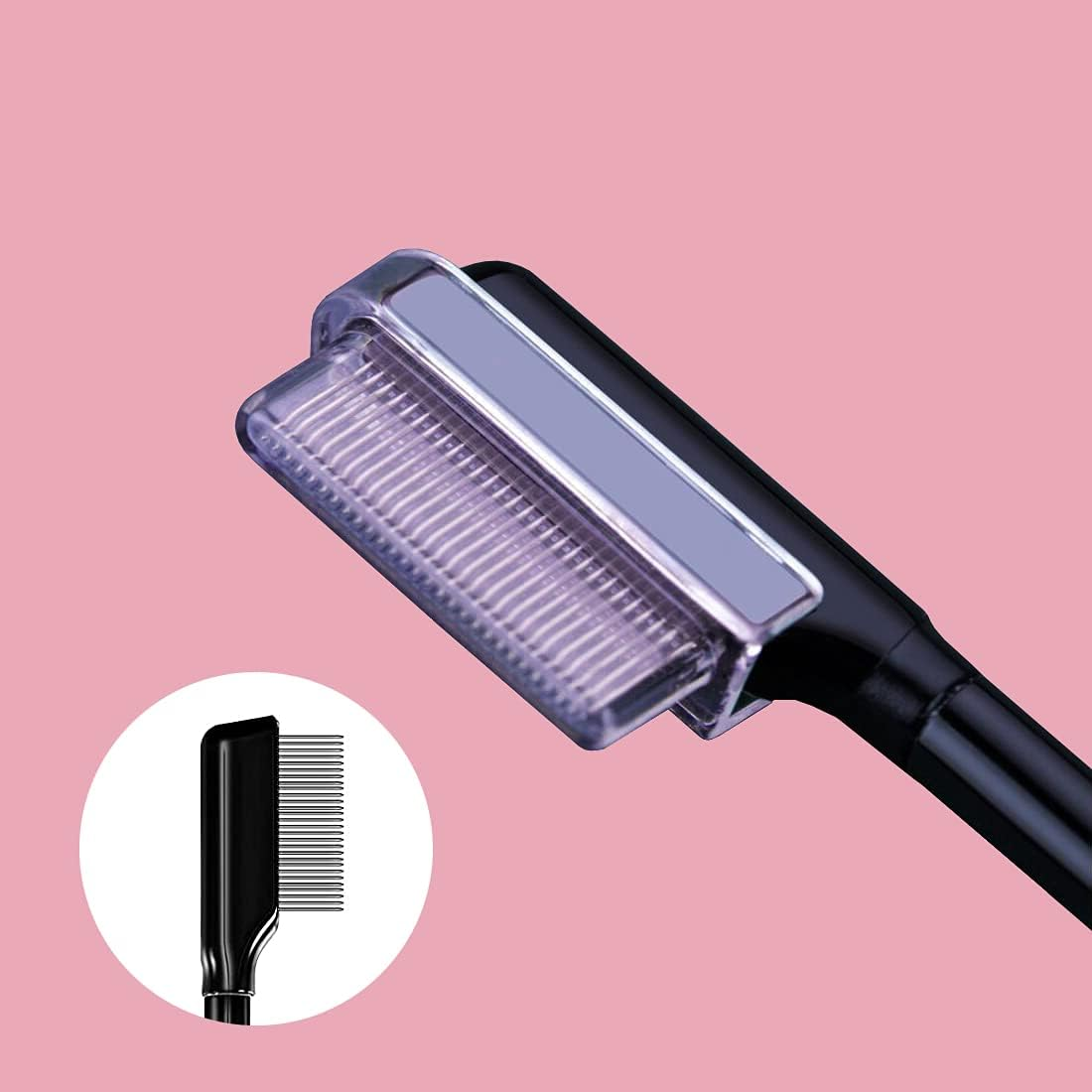 2Pcs Eyelash Separator, Eyelash Comb Lash Brush Separator, Lash Comb Eyelashes Curler Makeup Mascara Applicator, Eye Makeup Brush Tools, Metal Teeth Eyelashes Grooming Tool image number 2