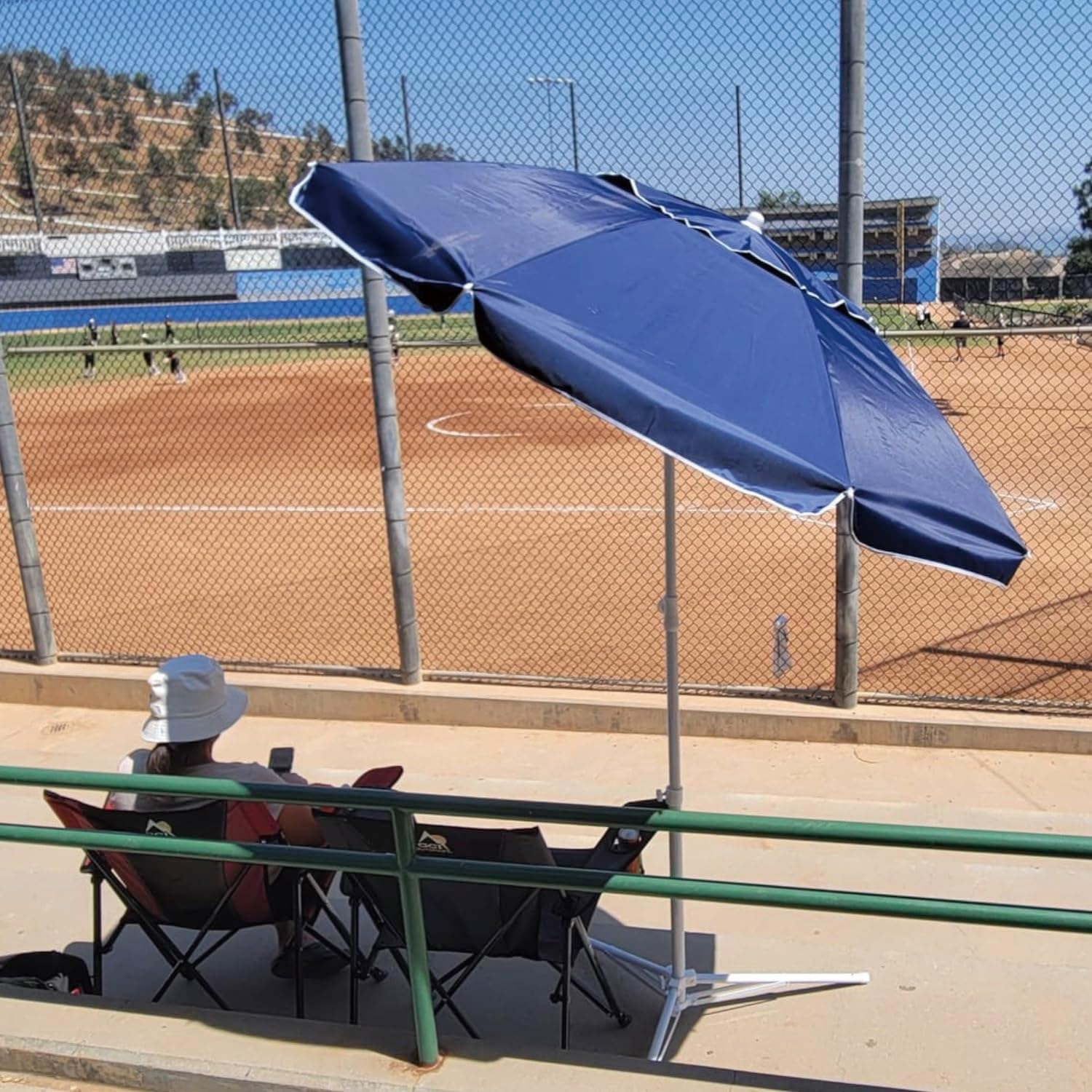 AMMSUN Shade Umbrella, Premium Portable Umbrella with Stand, 6.5Ft Lightweight Sports Umbrella for Sporting Games, Adjustable Instant Sun Protection and Easy to Carry (Navy Blue) image number 2