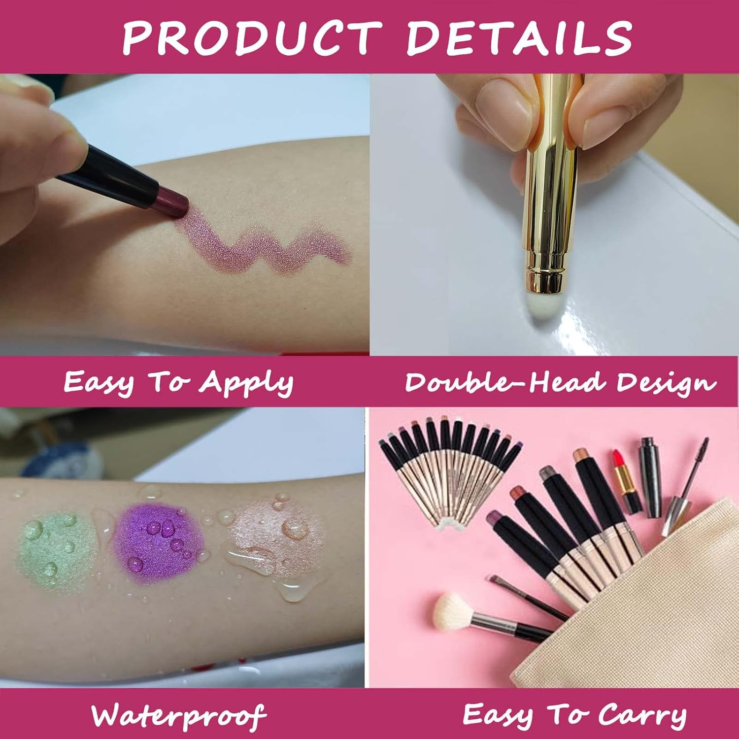 Brown Eyeshadow Stick Eyeliner Pencil for Eye Makeup Cream Shimmer Smooth Glitter Dark Light Matte Single Crayon Primer Palette Hypoallergenic Natural Waterproof Long Lasting Eyeshadow 07 image number 2