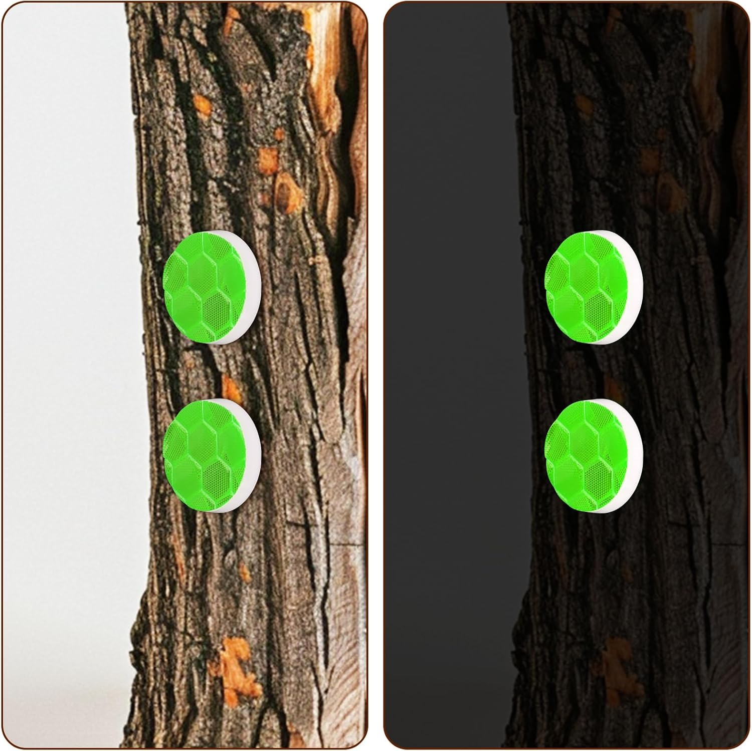 XIHIRCD 100Pcs Reflective Trail Tacks, Hunting Trail Markers Glow in the Dark Box Package Reflective Trail Tacks for Hunting Camping Hiking Survival Outdoors (Green) image number 1