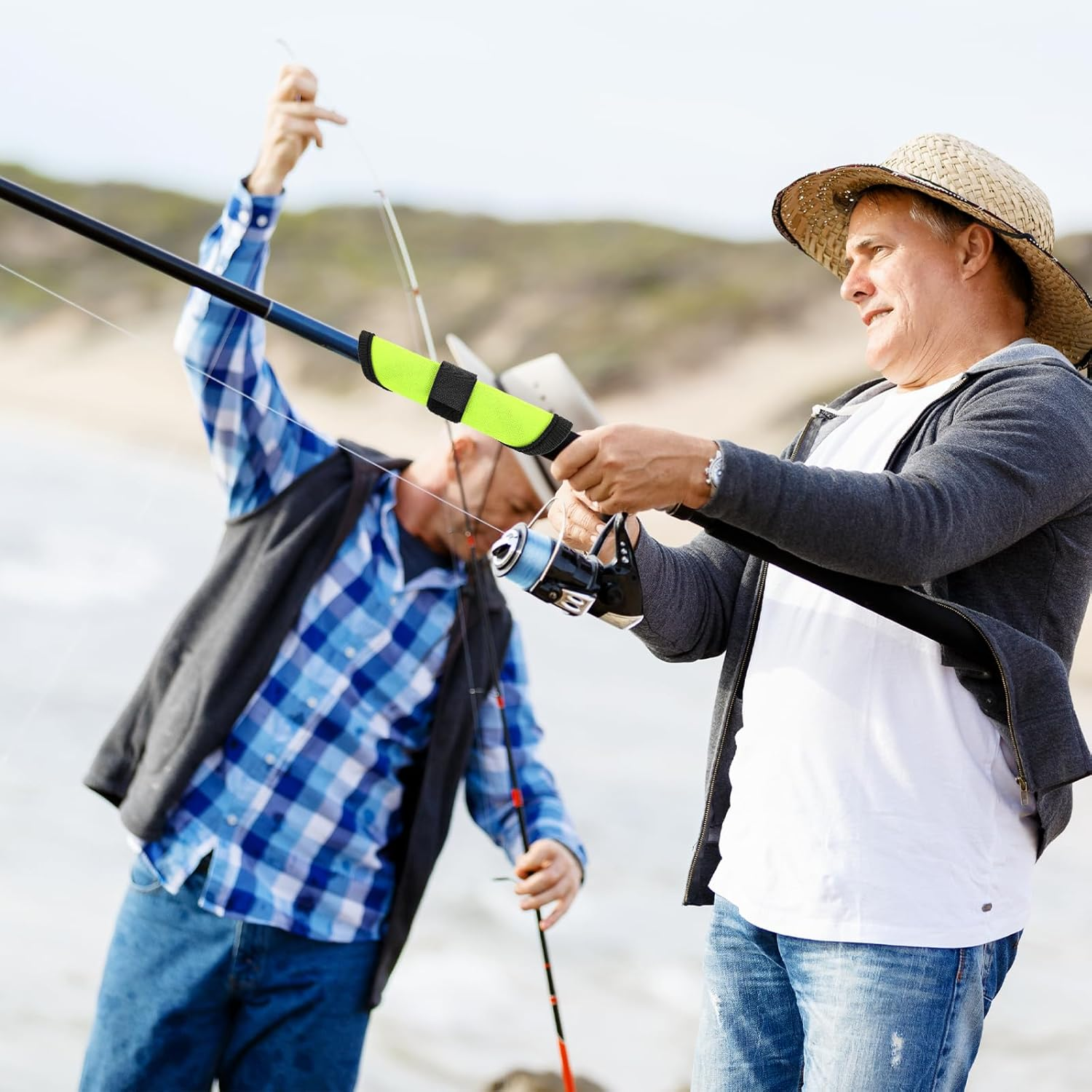 6Pcs Lure Wrap, 5.9 Inch Fishing Lure Covers Bait Gloves Fish Hook Storage Protectors Pole Sleeve Guard to Keep Fishermen Fishing Safe for Fishing Rod (Green) image number 3