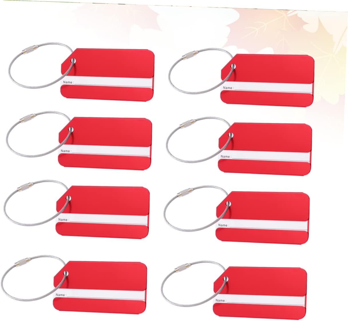 LIGIGWASH 15Pcs Red Aluminum Luggage Tags Baggage Name Labels for Suitcases Travel Handbag Identification Tags image number 6