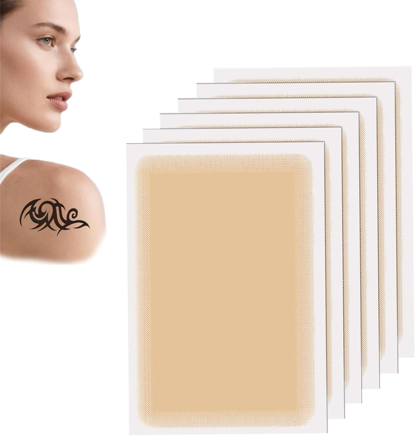 ONBPIY 8PCS Tattoo Cover up Patch Light Natural Looking Cover up Tattoos and Scar Invisible Waterproof Body Concealer Makeup Sticker 8.5X13Cm